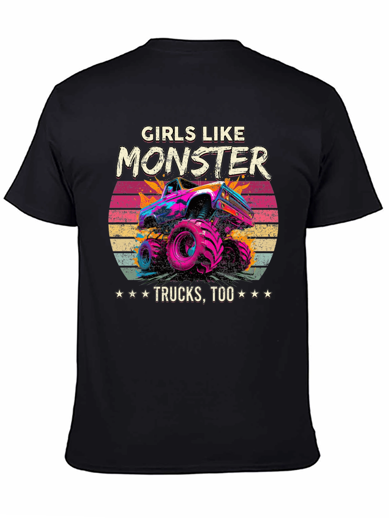 Girls Like Monster Trucks Tee - Retro Design
