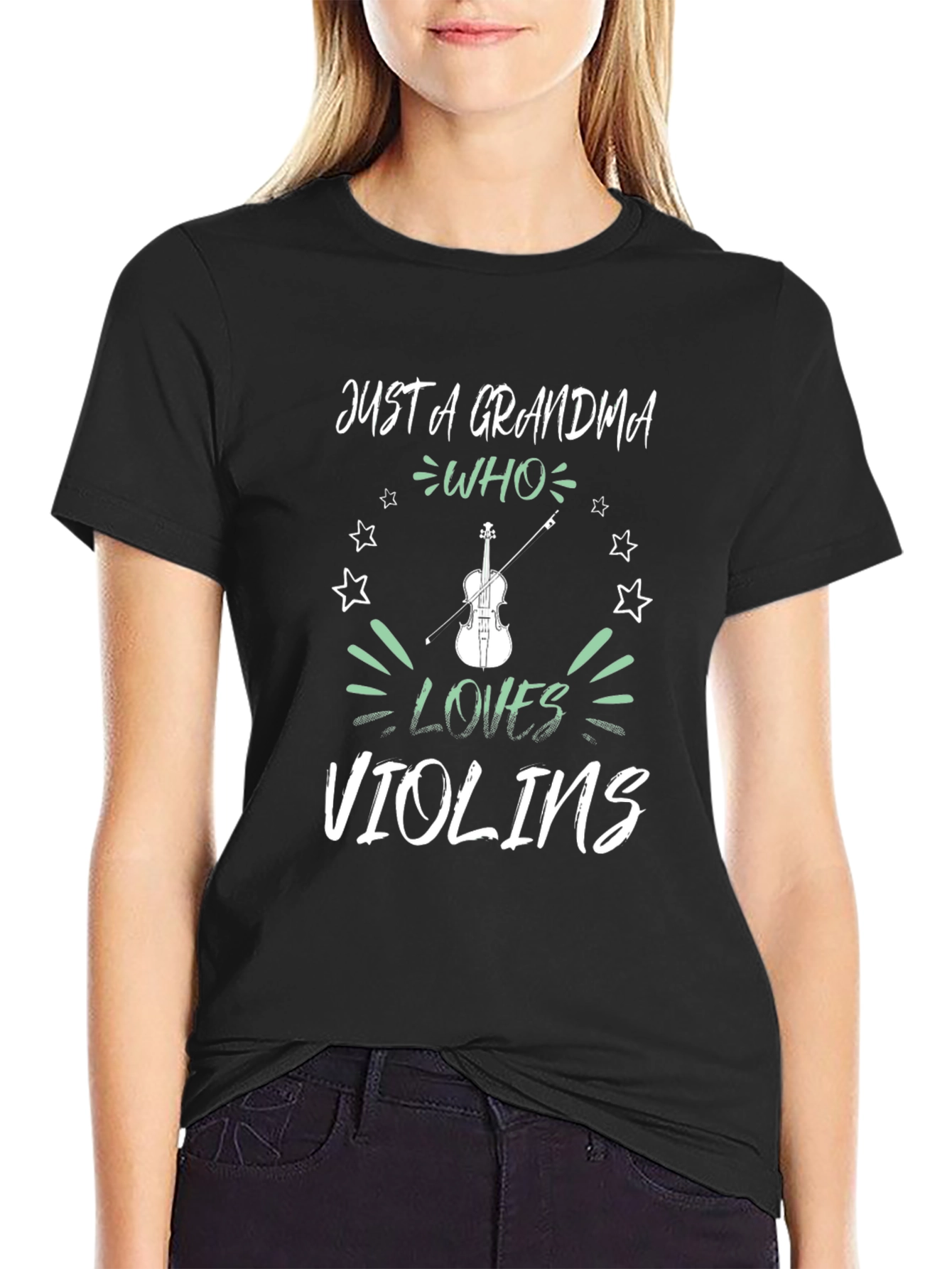 Grandma Who Loves Violins Graphic Tee