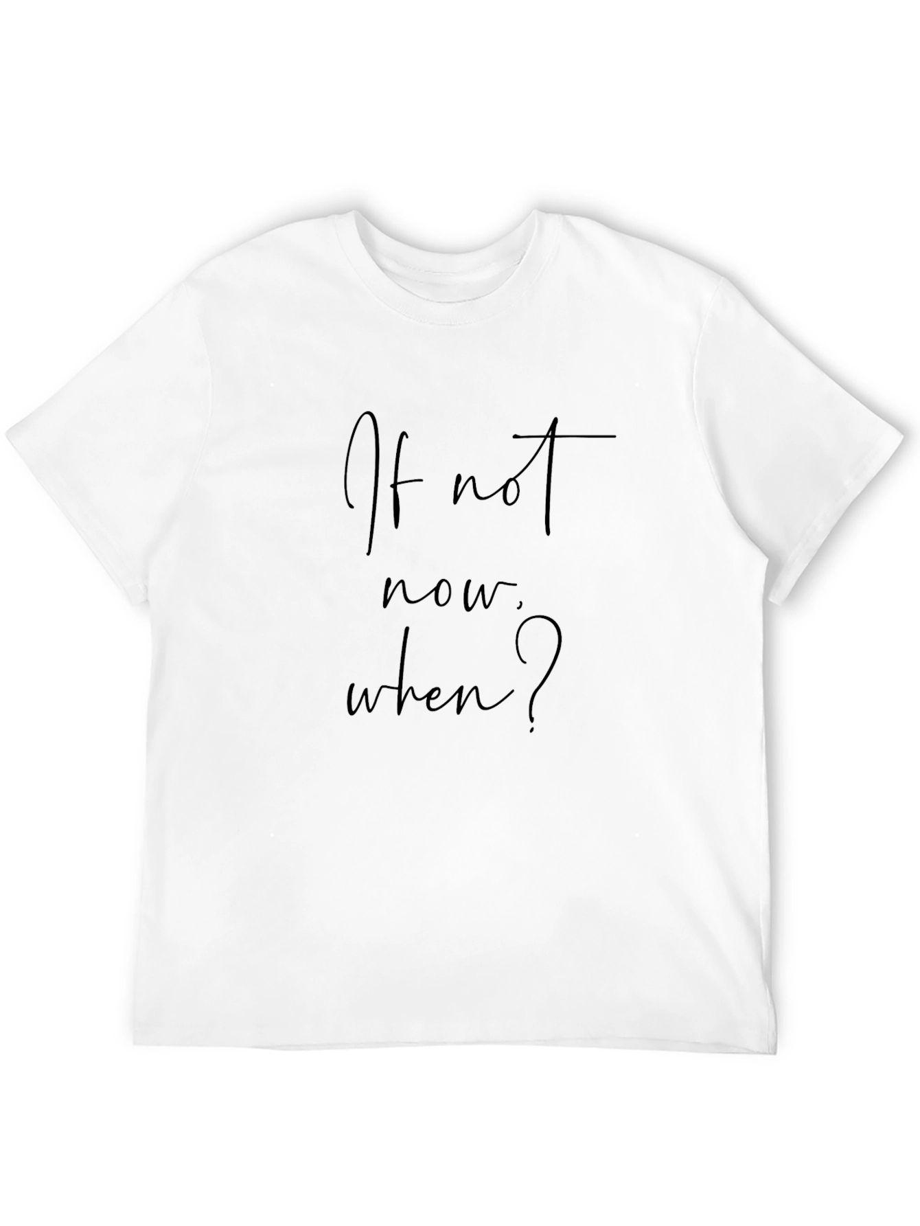 Inspirational Black T-Shirt - If Not Now When?