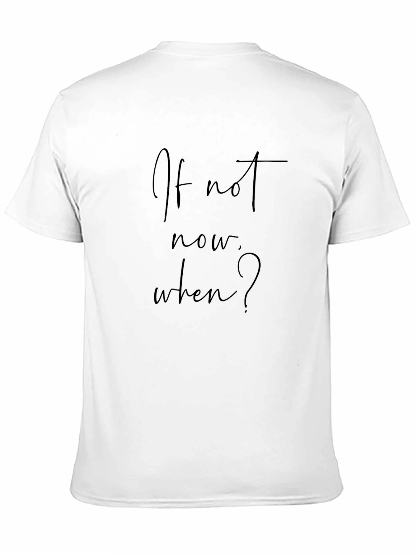 Inspirational Black T-Shirt - If Not Now When?