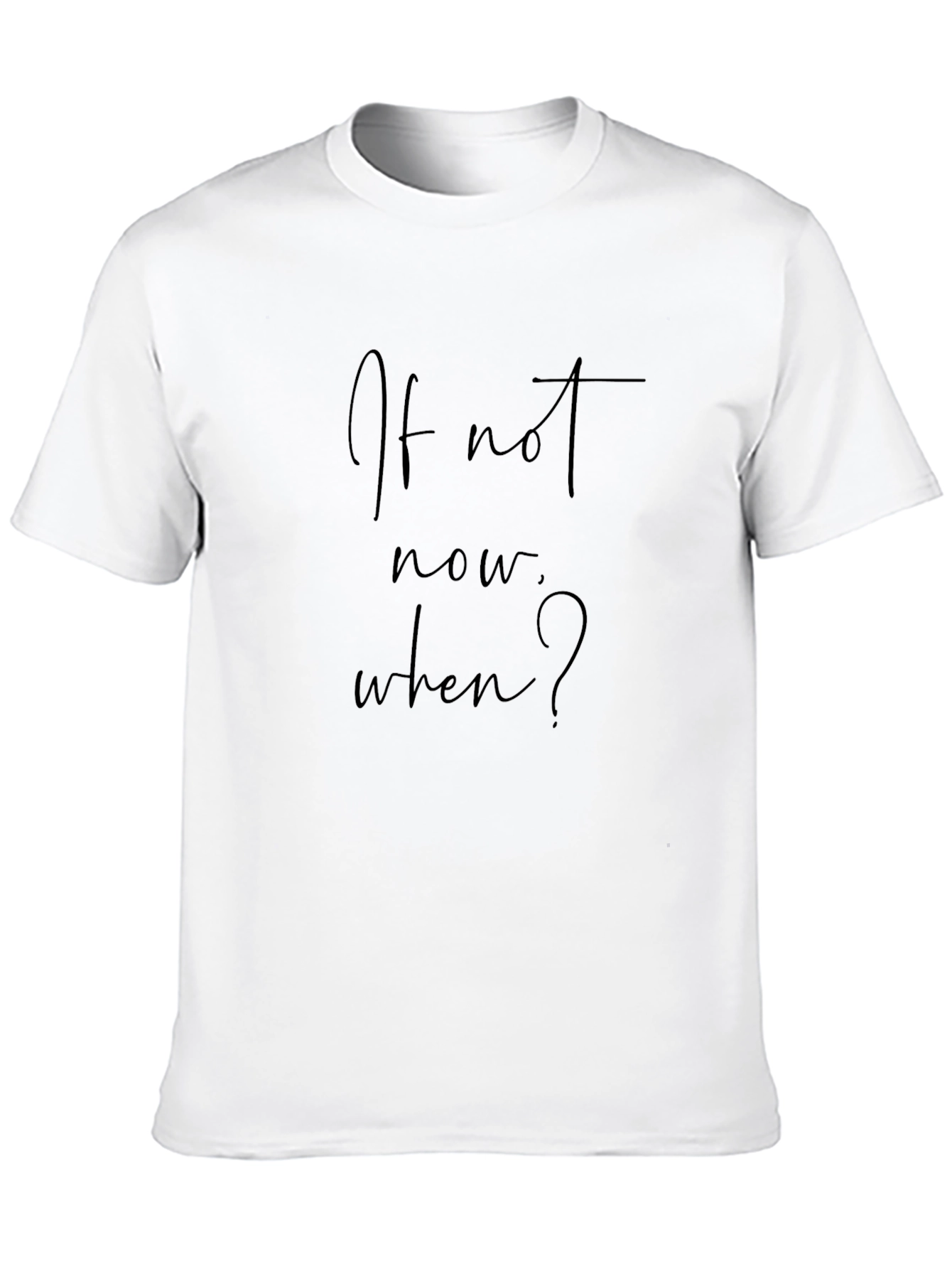Inspirational Black T-Shirt - If Not Now When?