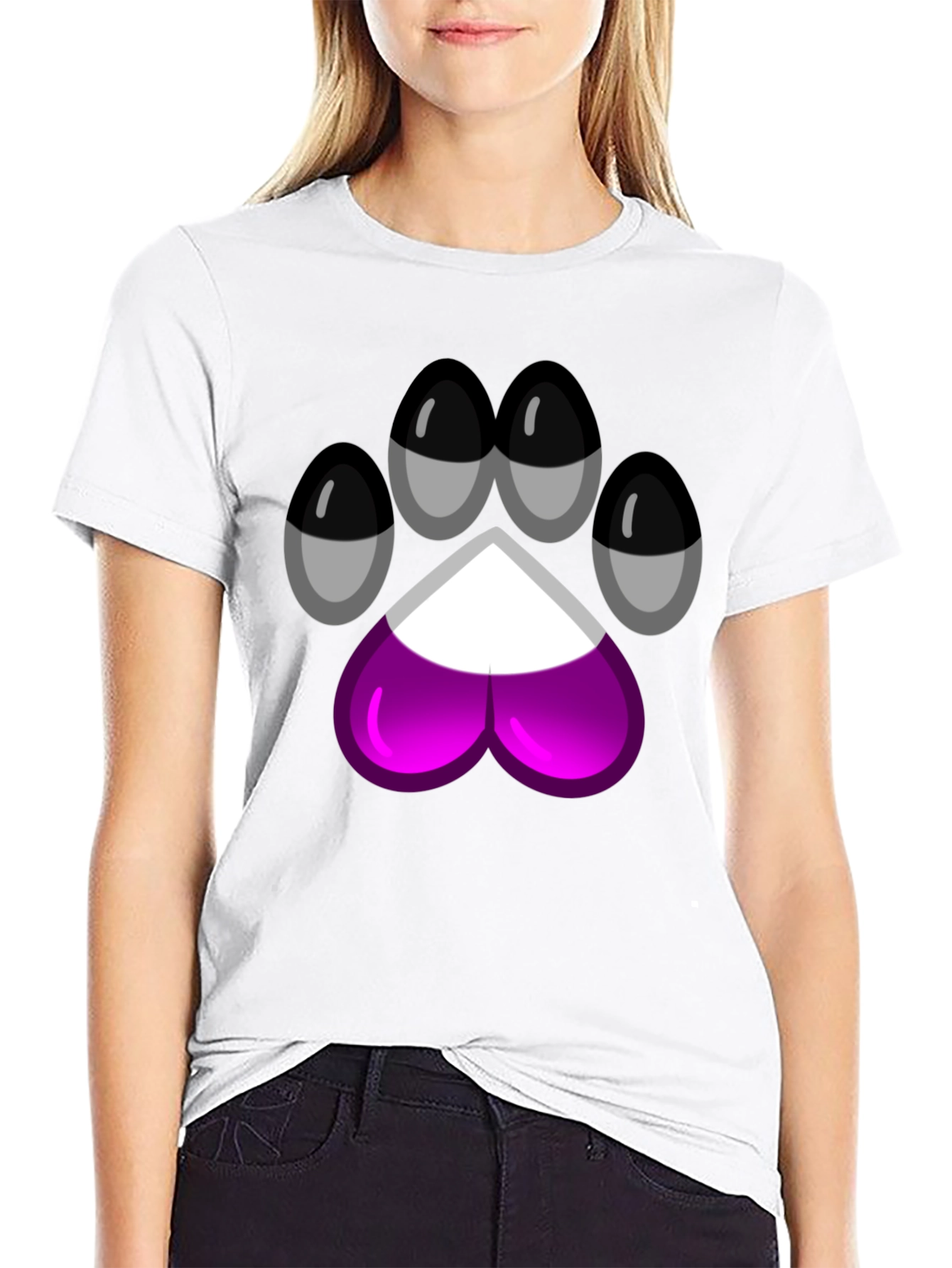 Asexual Pride Paw Print T-Shirt