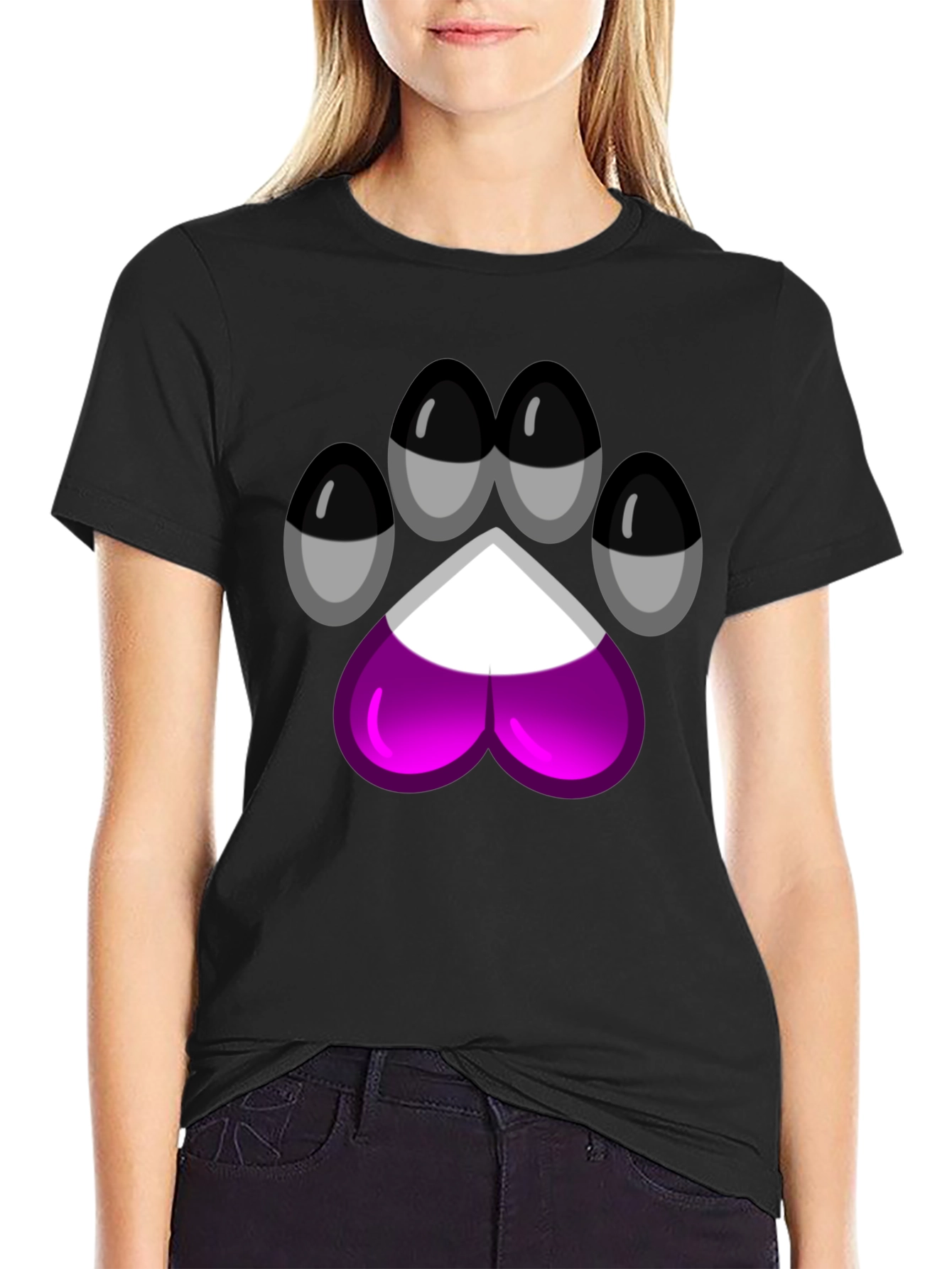 Asexual Pride Paw Print T-Shirt
