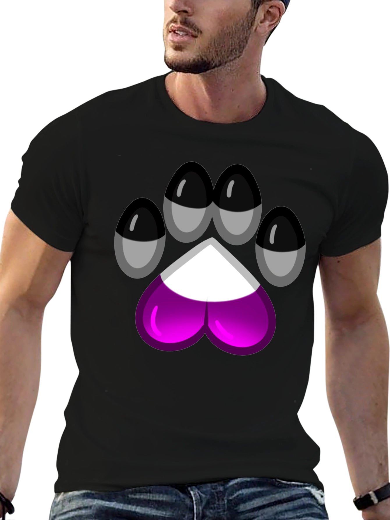 Asexual Pride Paw Print T-Shirt