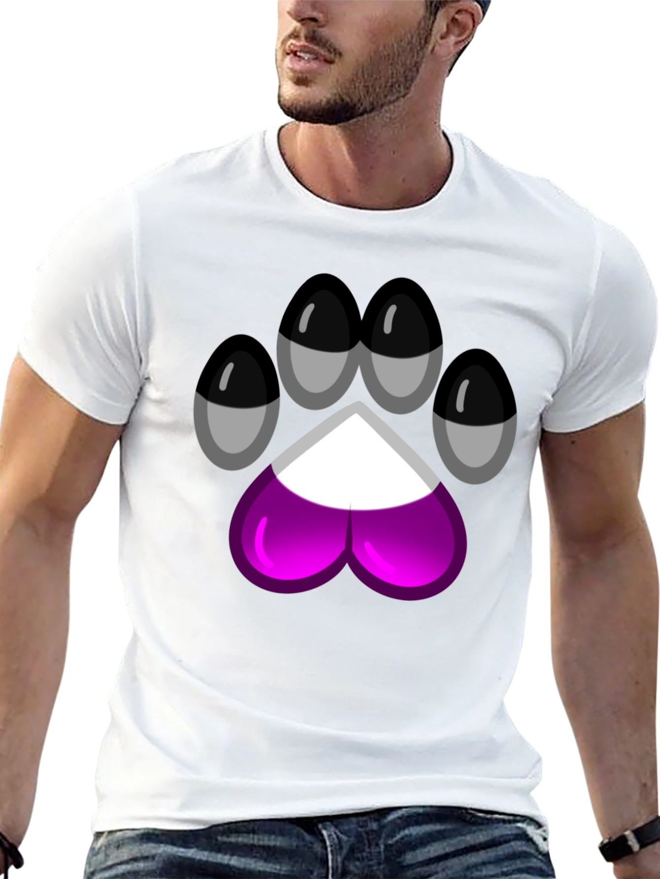 Asexual Pride Paw Print T-Shirt