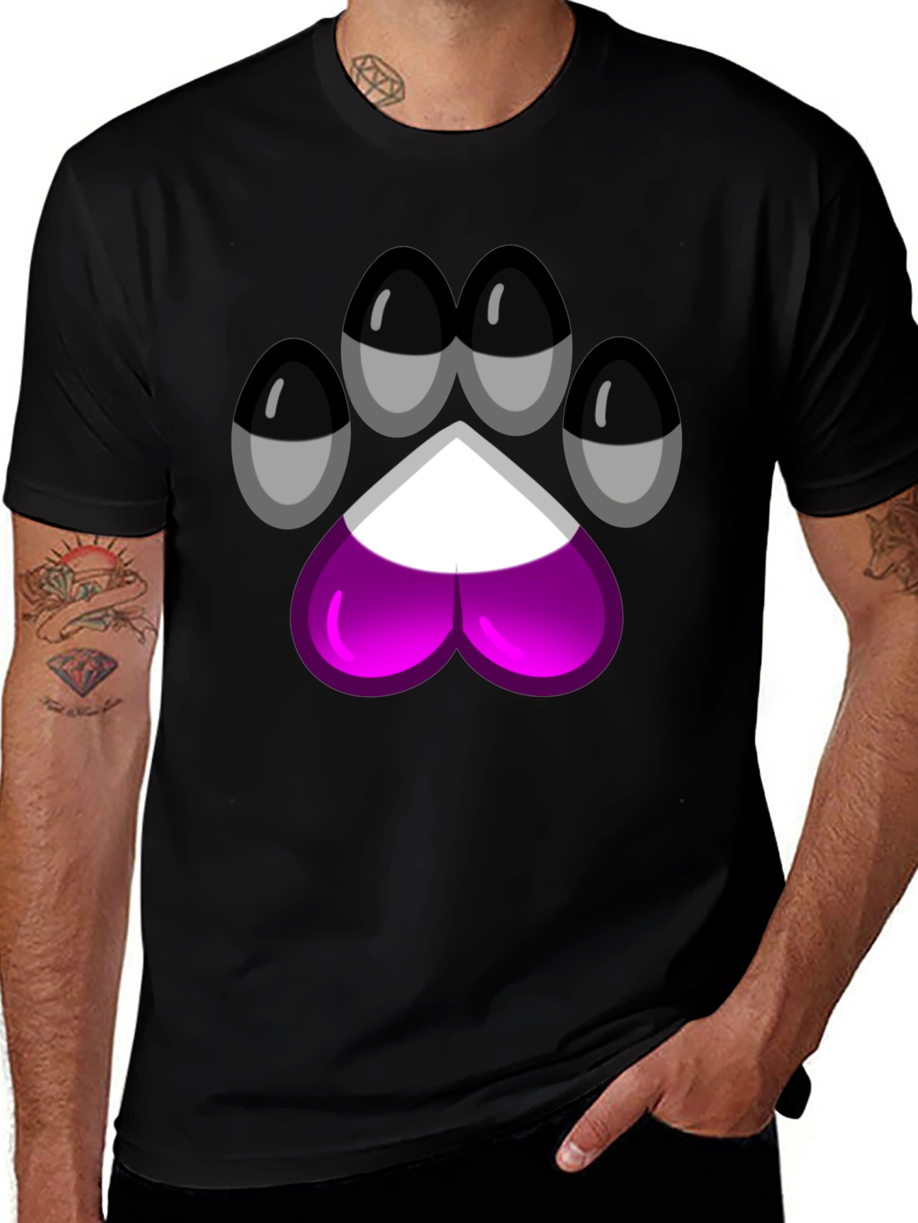 Asexual Pride Paw Print T-Shirt