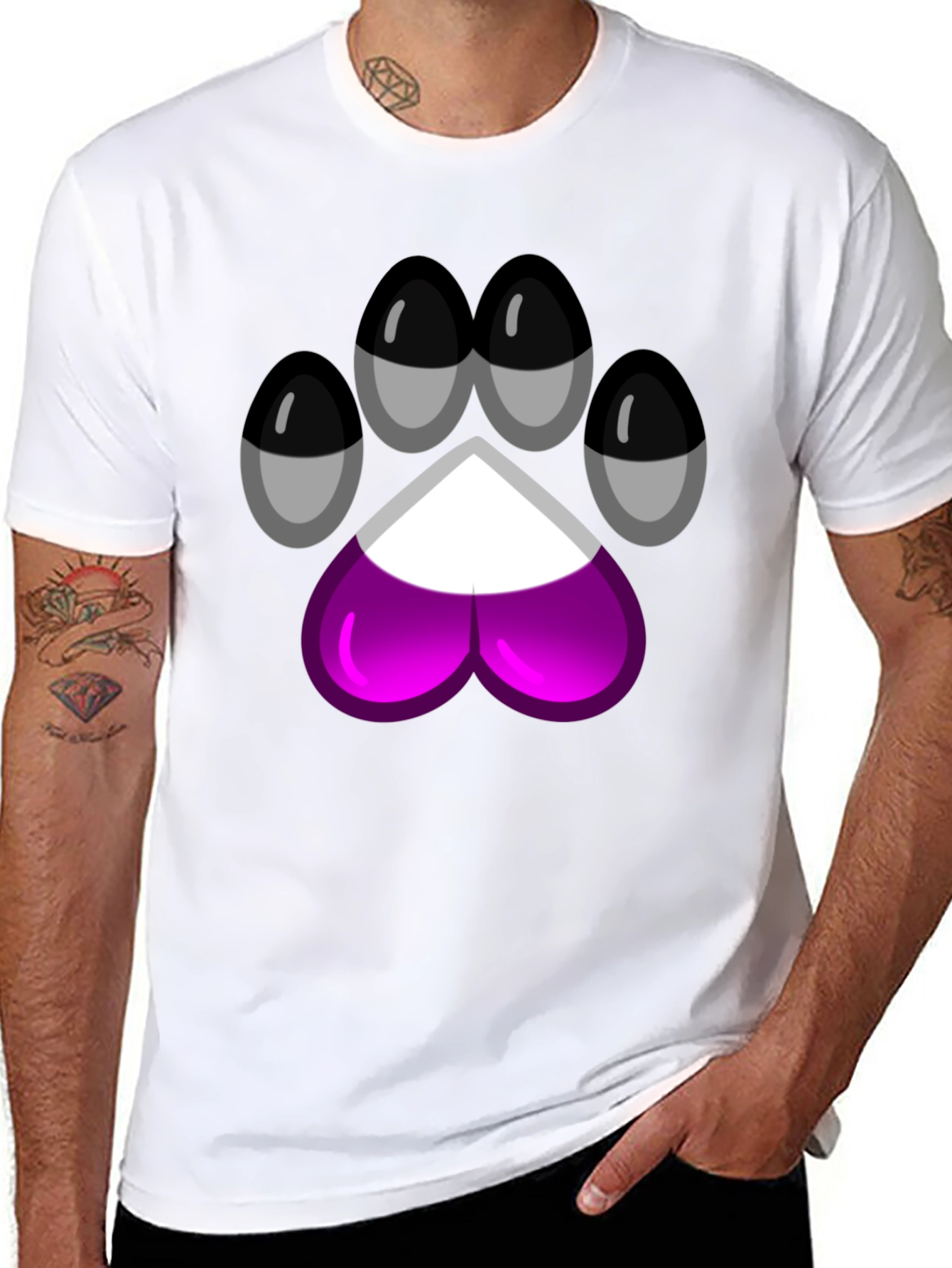 Asexual Pride Paw Print T-Shirt