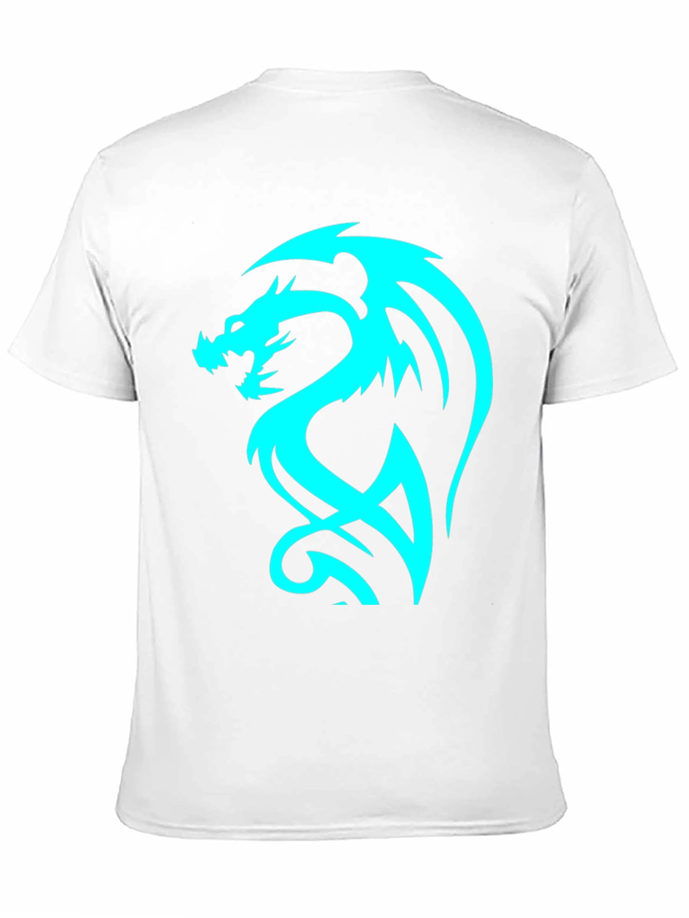 Dragon Graphic Tee - Cool Blue Print on Black