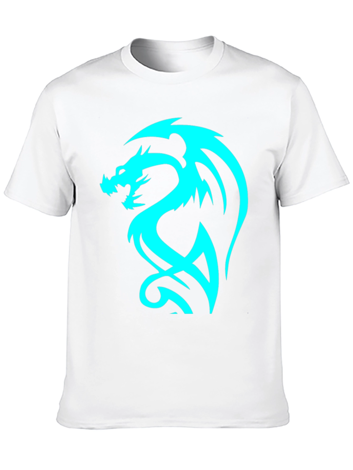 Dragon Graphic Tee - Cool Blue Print on Black