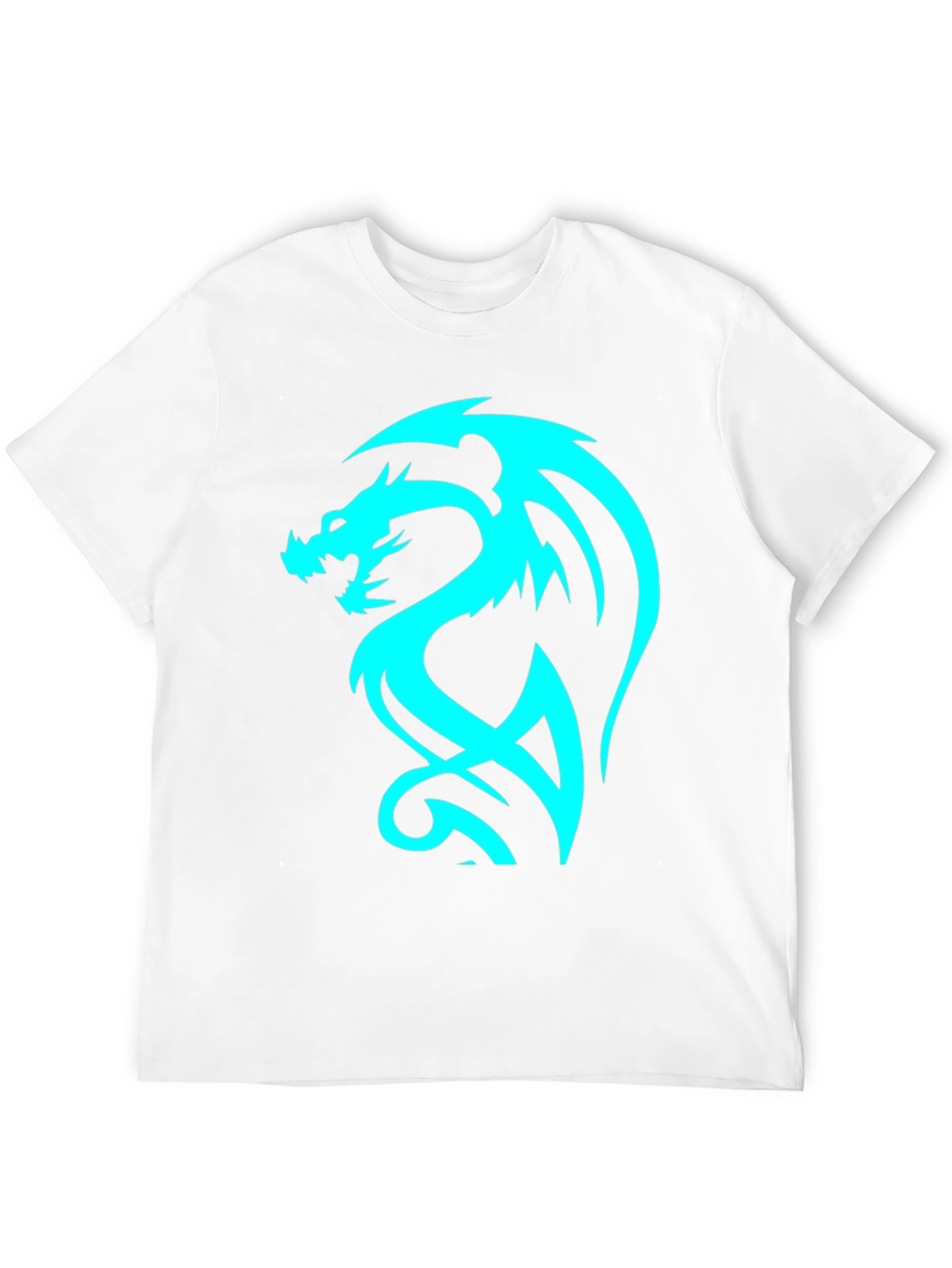 Dragon Graphic Tee - Cool Blue Print on Black