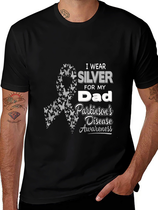 Parkinsons Awareness T-Shirt: Wear Silver For My Dad