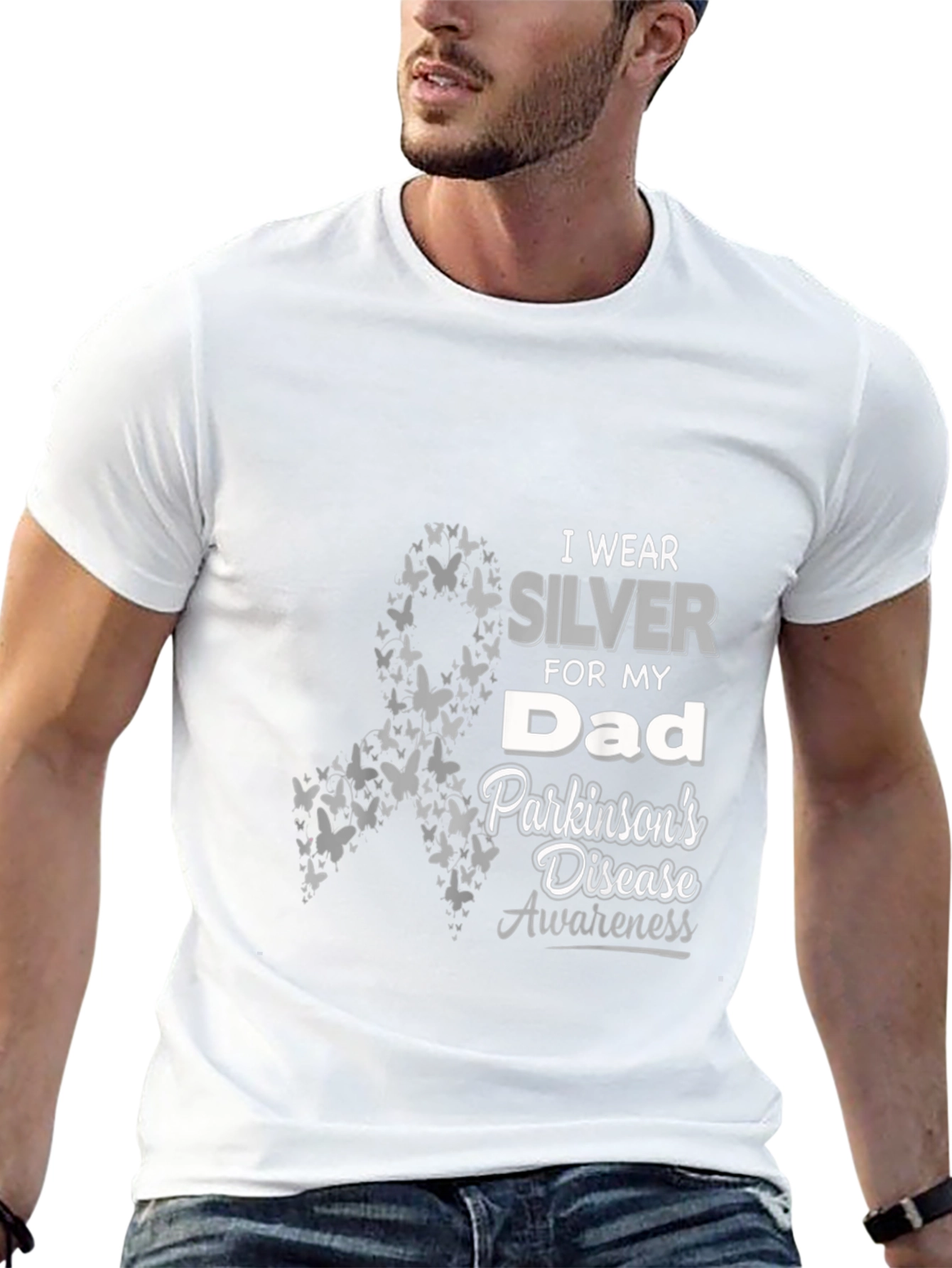 Parkinsons Awareness T-Shirt: Wear Silver For My Dad