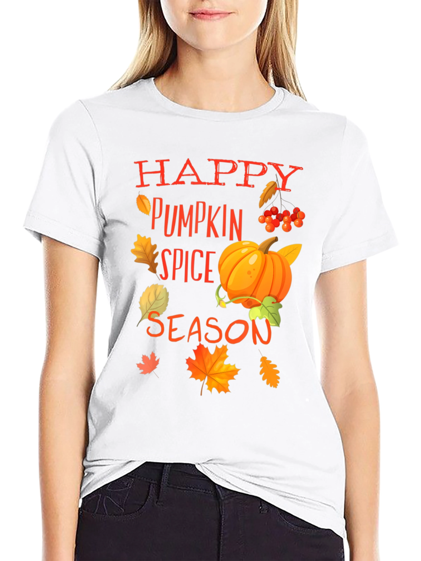 Happy Pumpkin Spice Season Graphic Tee - Black