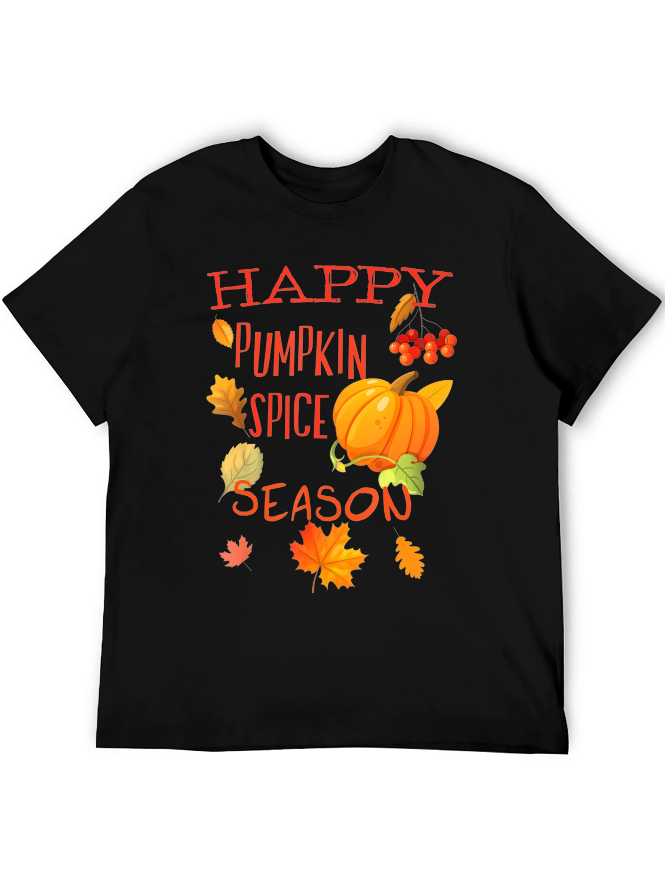Happy Pumpkin Spice Season Graphic Tee - Black