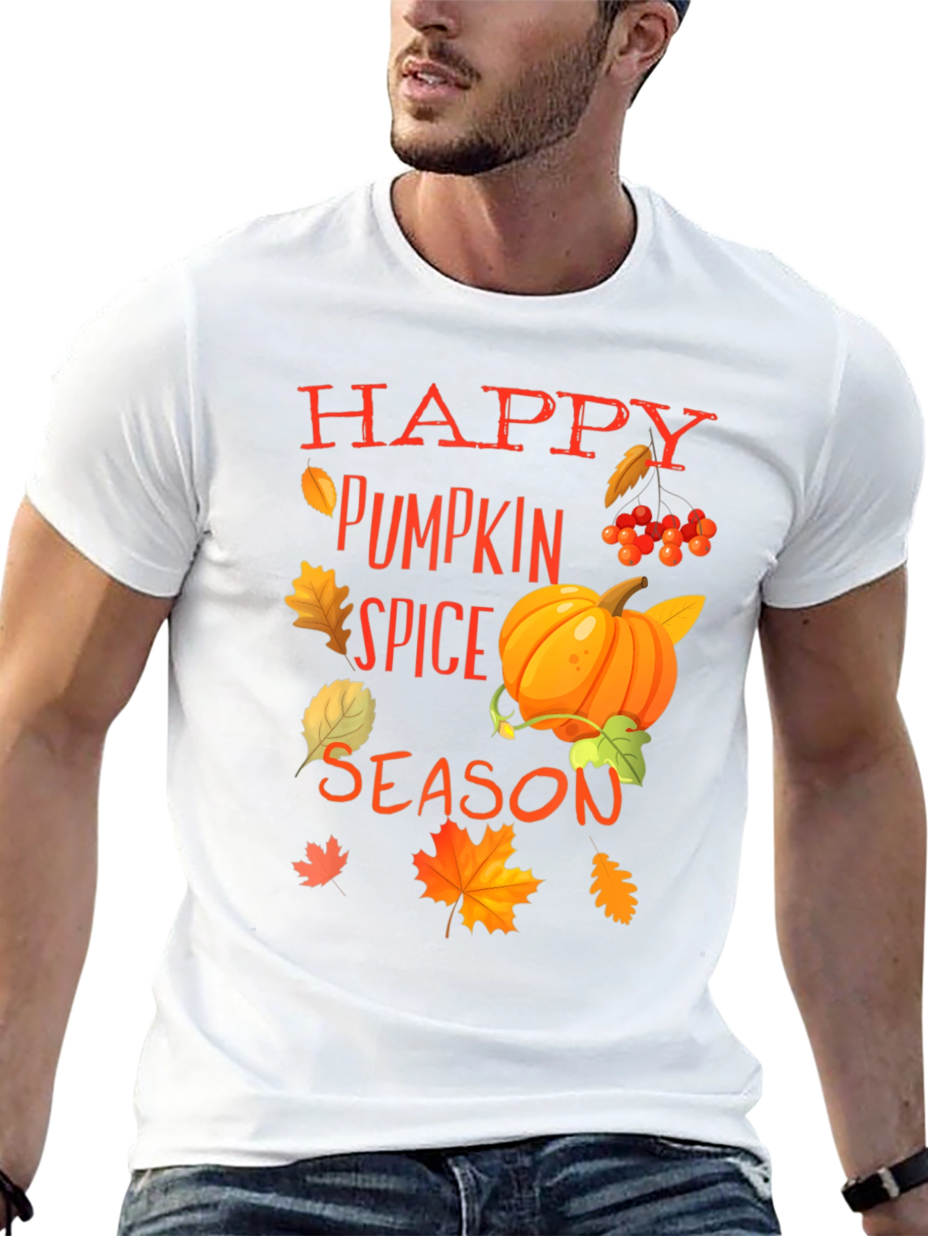 Happy Pumpkin Spice Season Graphic Tee - Black
