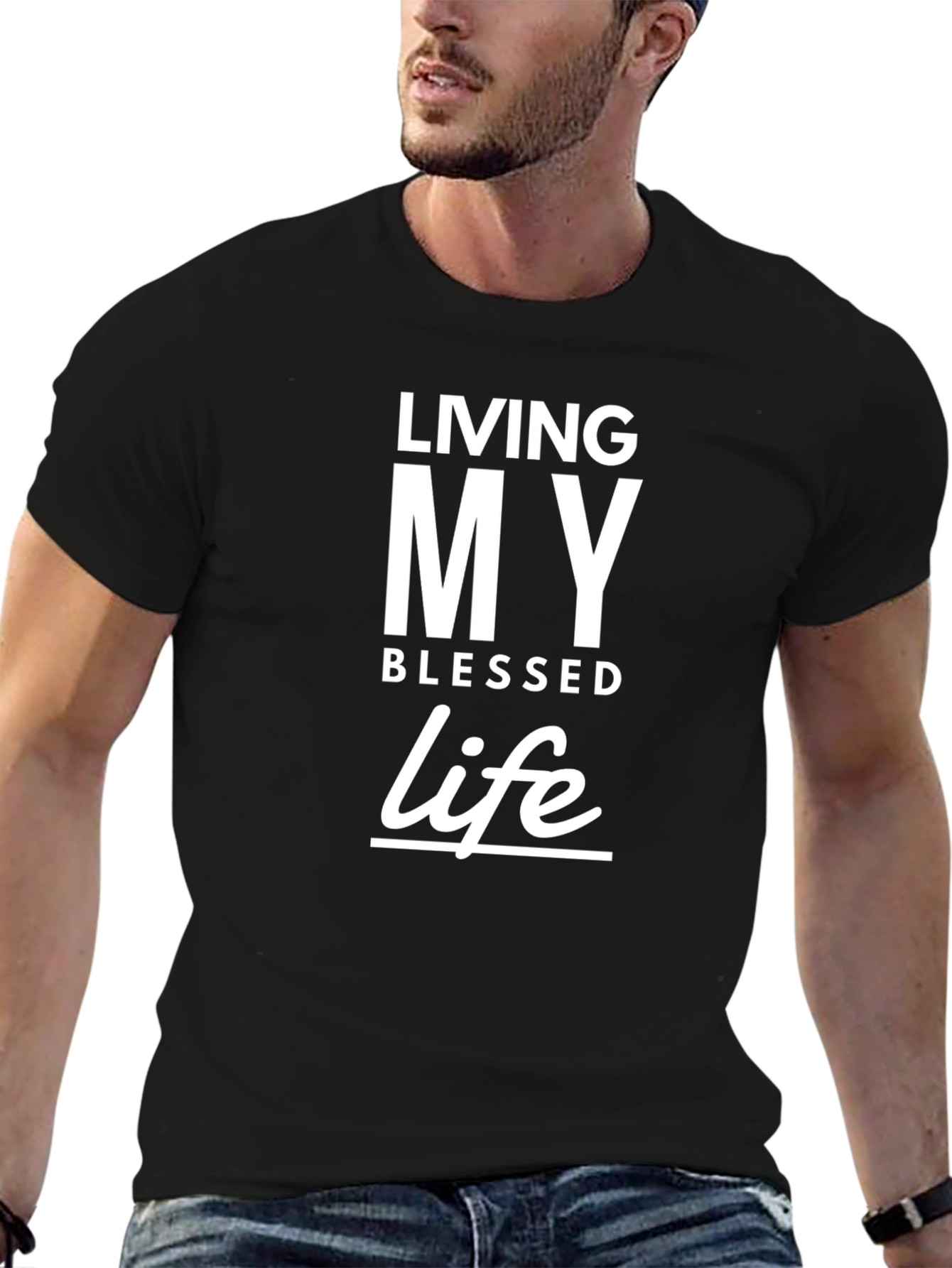 Living My Blessed Life Black T-Shirt