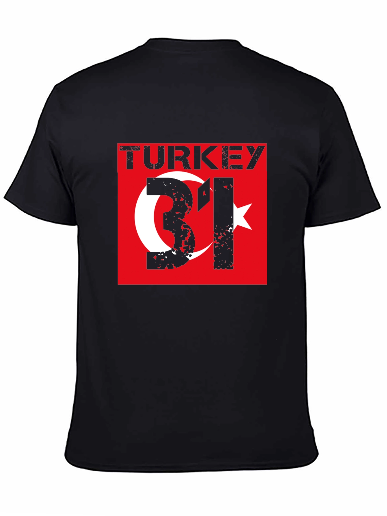 Turkey Flag Graphic T-Shirt - Distressed Style