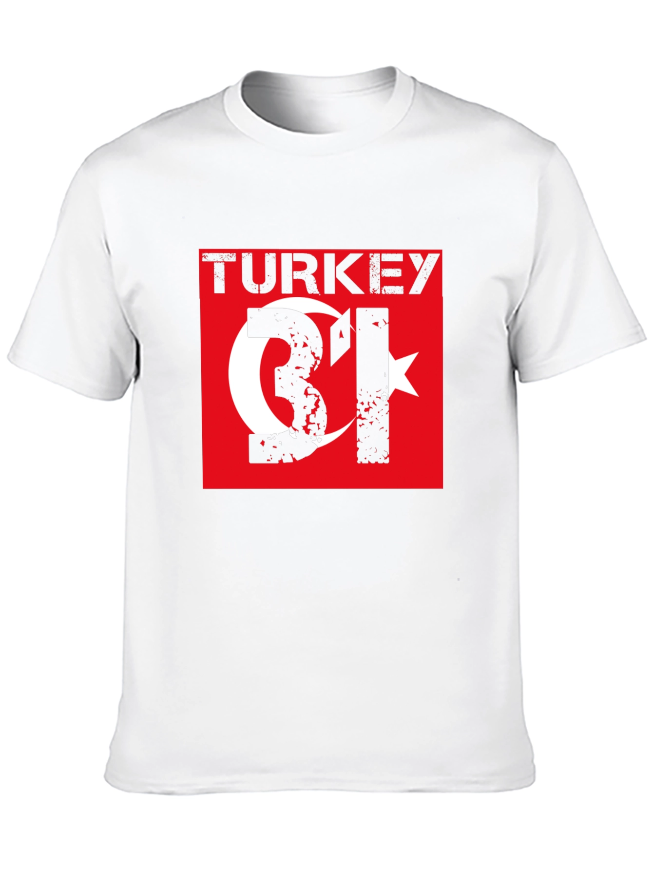 Turkey Flag Graphic T-Shirt - Distressed Style