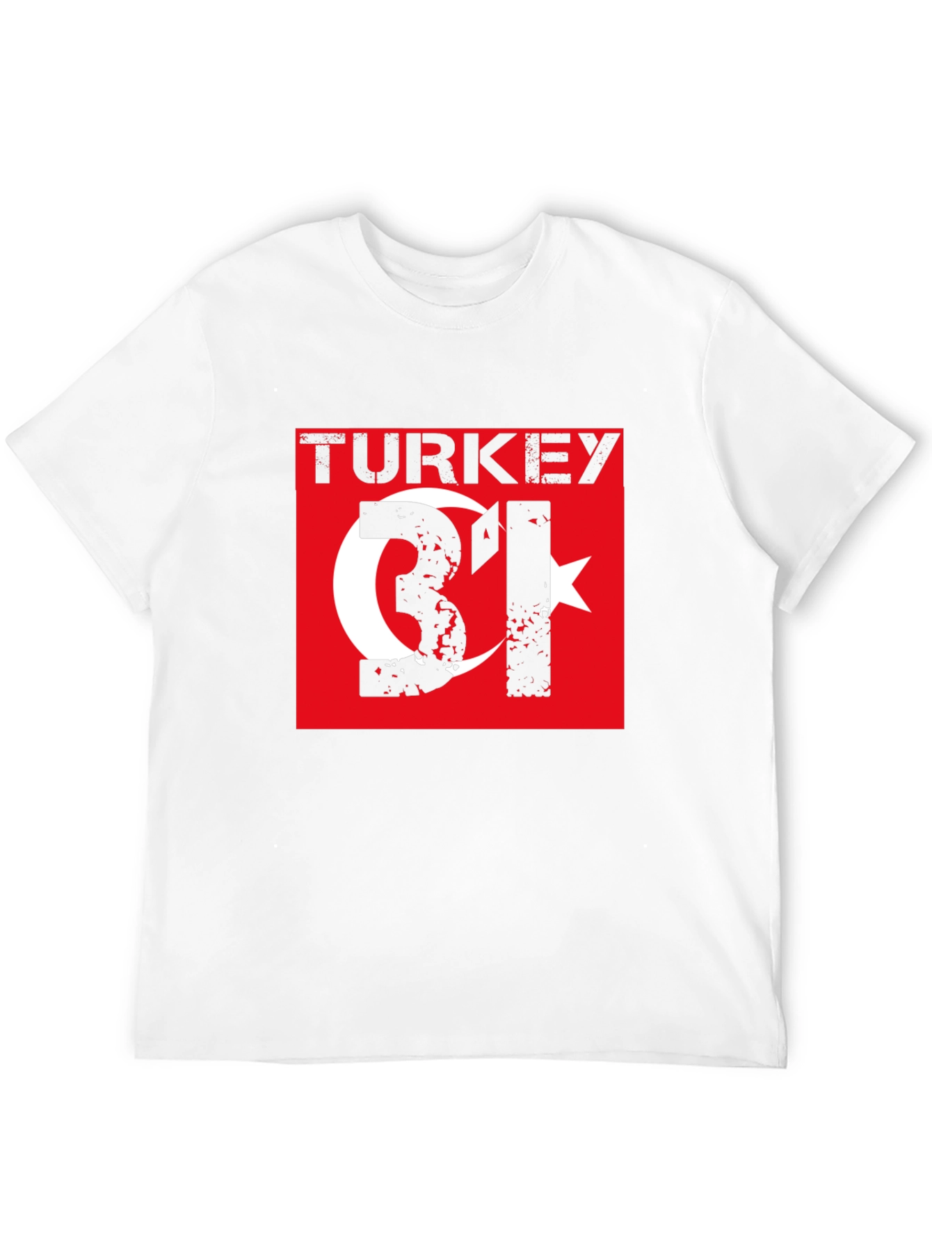 Turkey Flag Graphic T-Shirt - Distressed Style