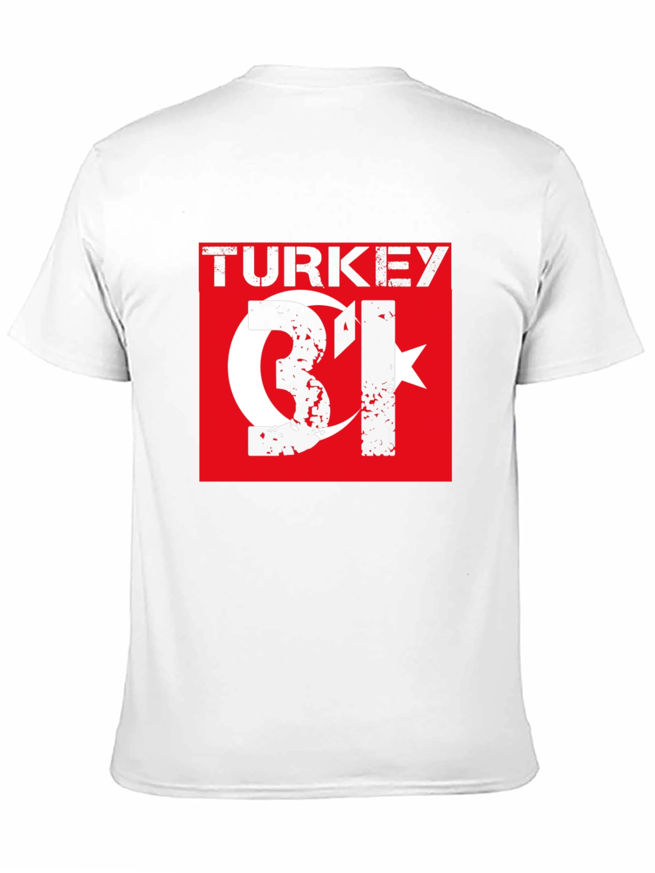 Turkey Flag Graphic T-Shirt - Distressed Style