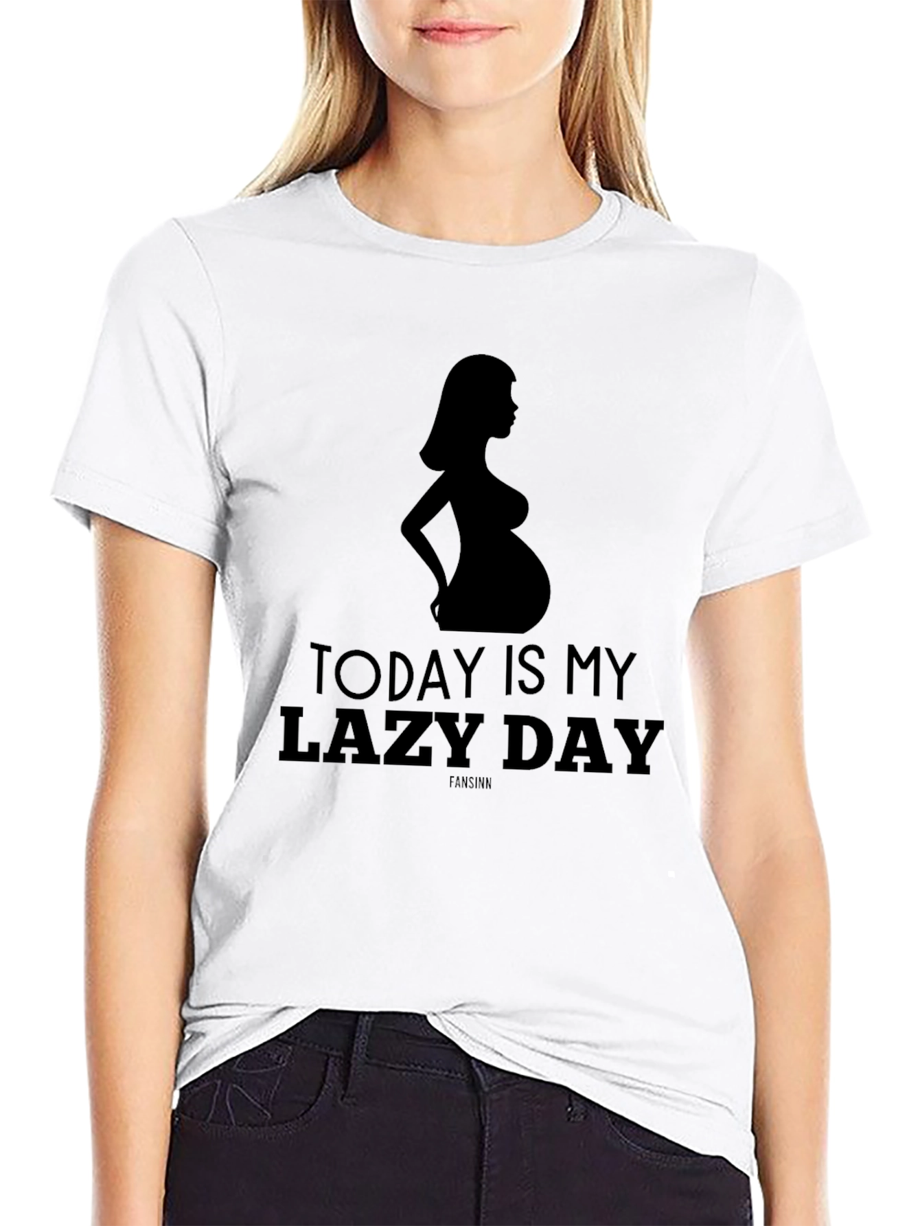 Funny Pregnancy Lazy Day T-Shirt for Mom