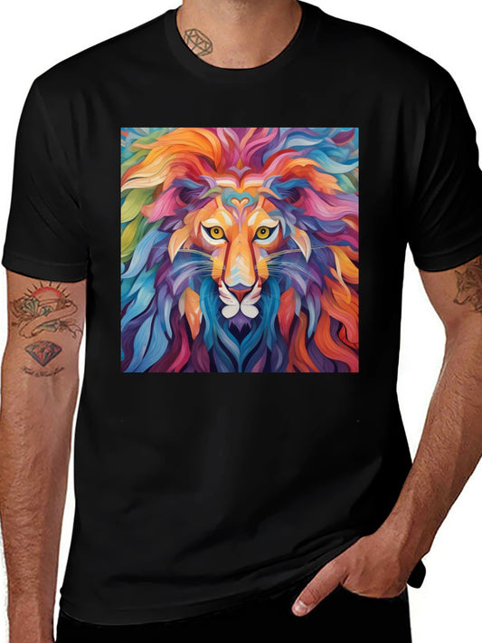 Lion Graphic Tee - Vivid Colors Bold Design
