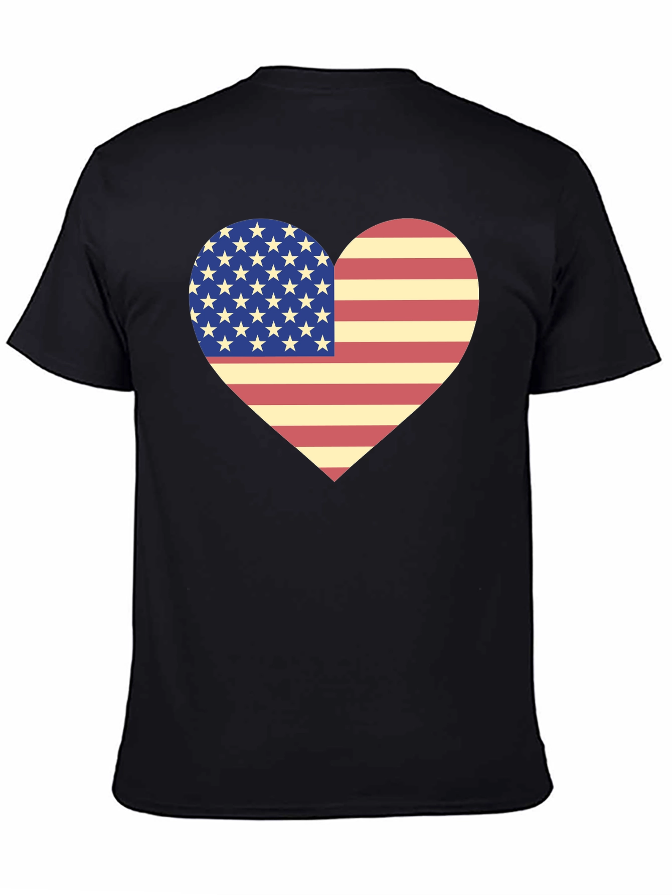American Flag Heart T-Shirt Patriotic USA Love