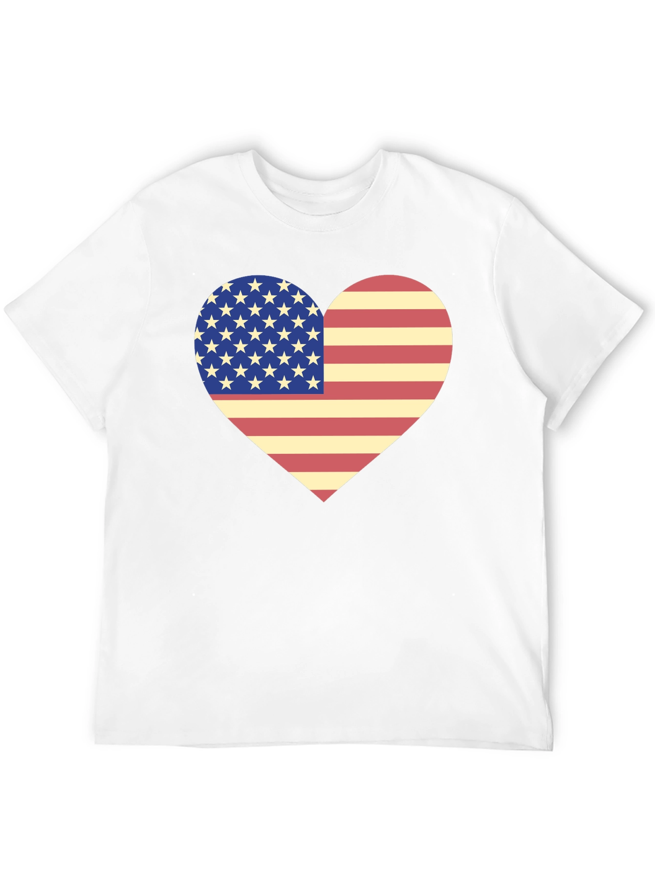American Flag Heart T-Shirt Patriotic USA Love