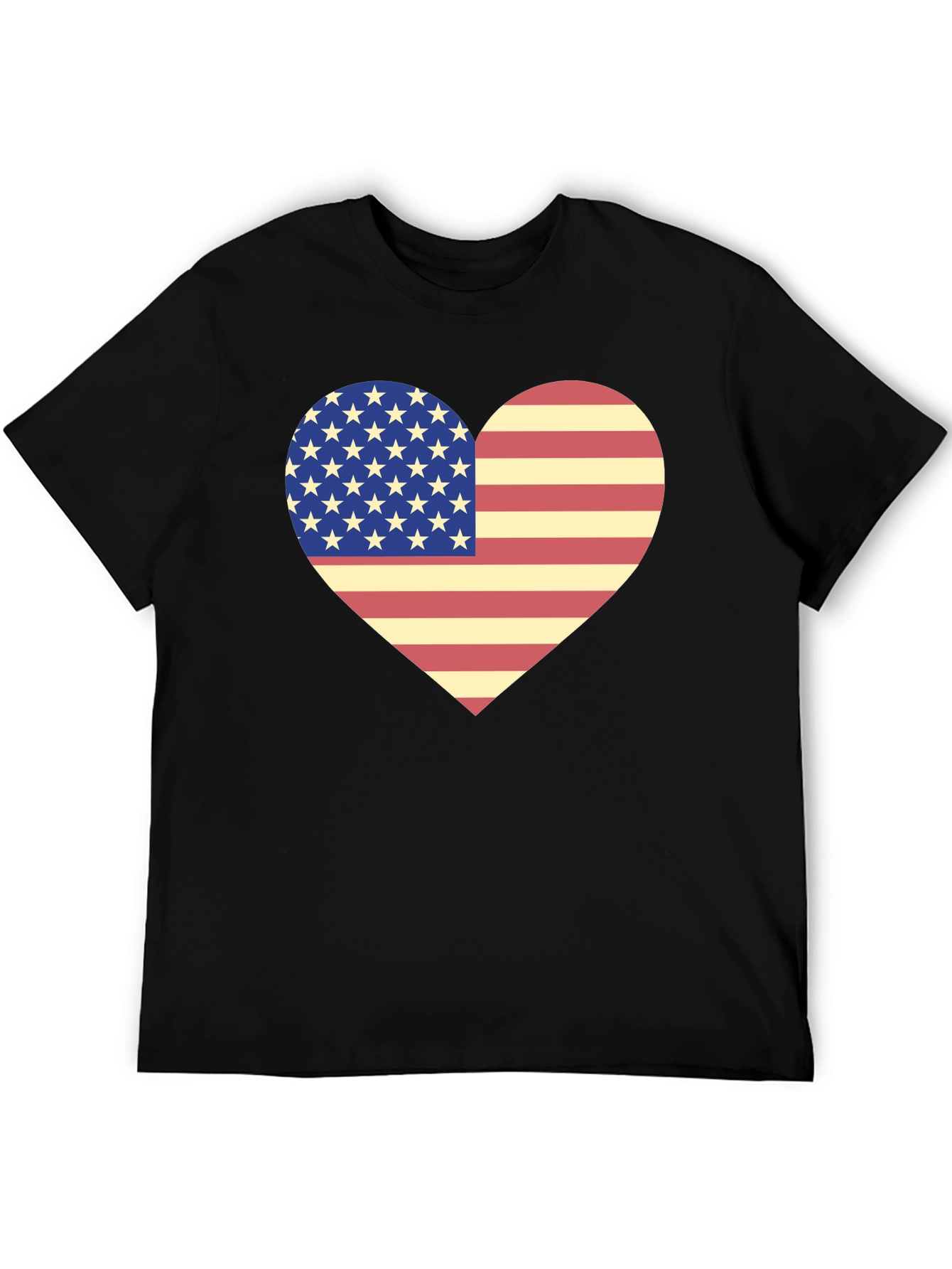 American Flag Heart T-Shirt Patriotic USA Love