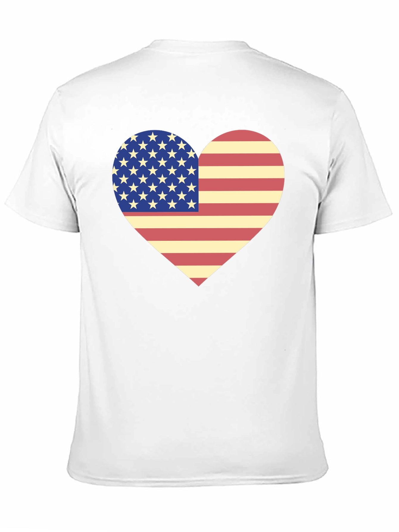 American Flag Heart T-Shirt Patriotic USA Love