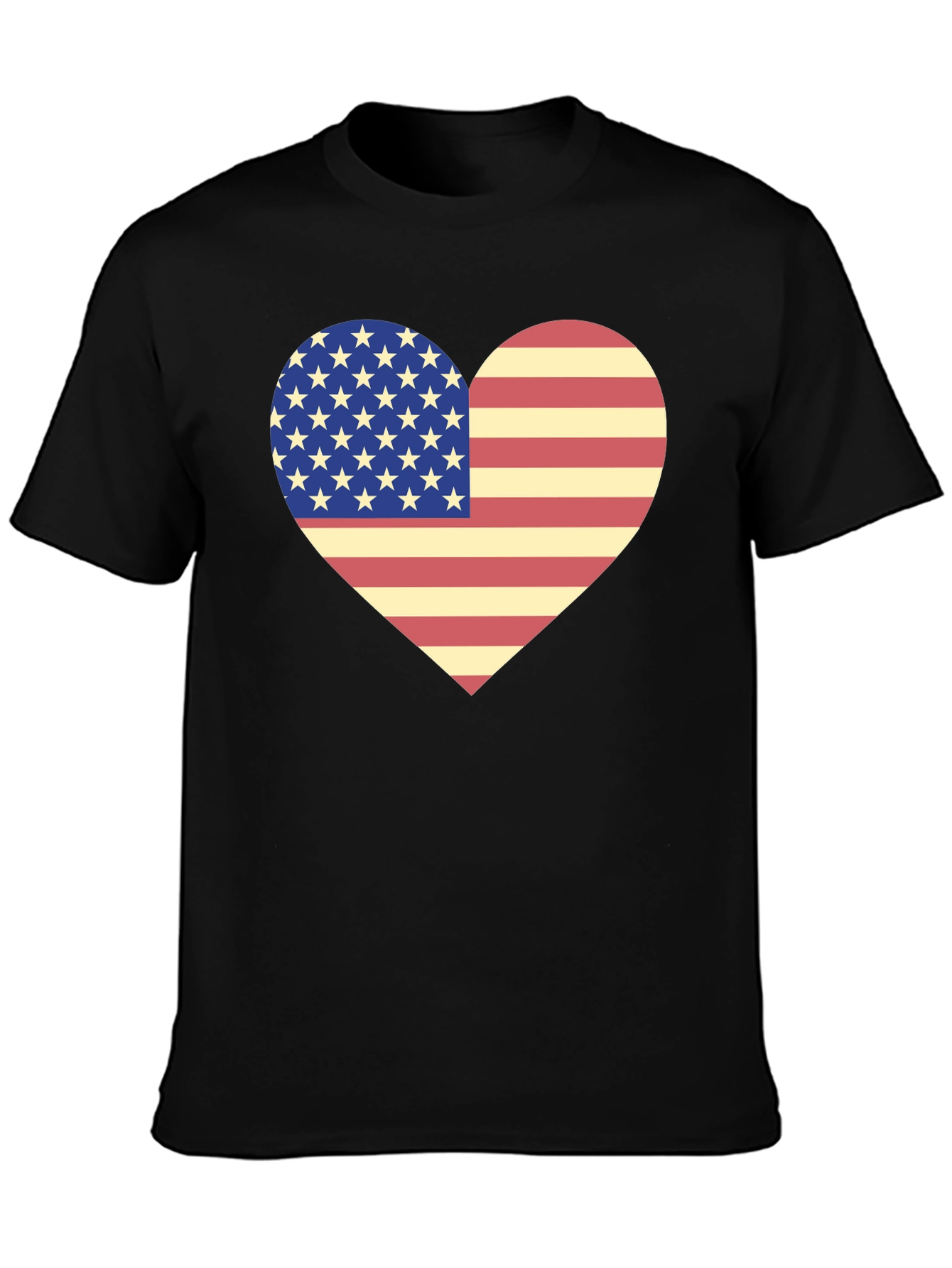 American Flag Heart T-Shirt Patriotic USA Love