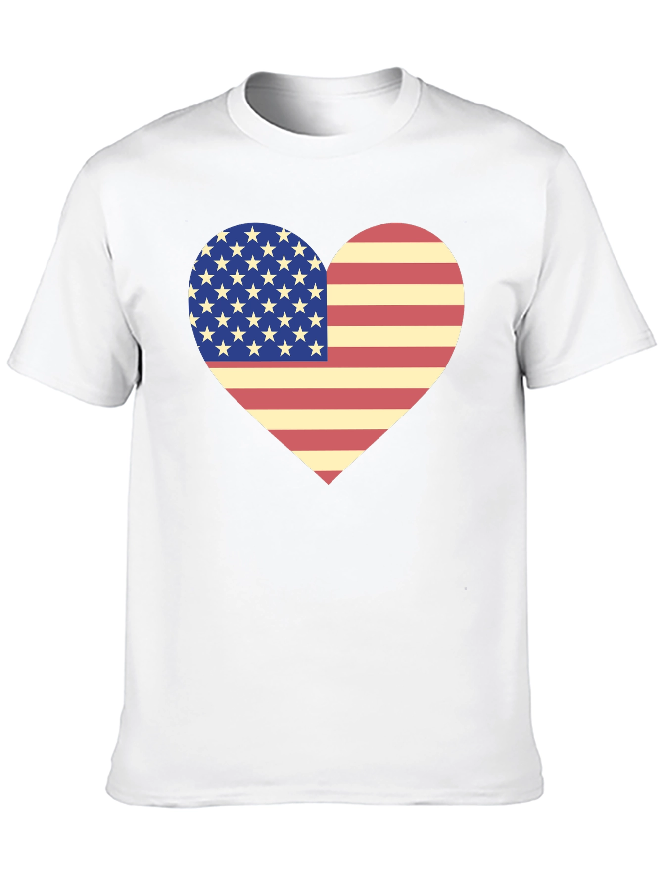 American Flag Heart T-Shirt Patriotic USA Love