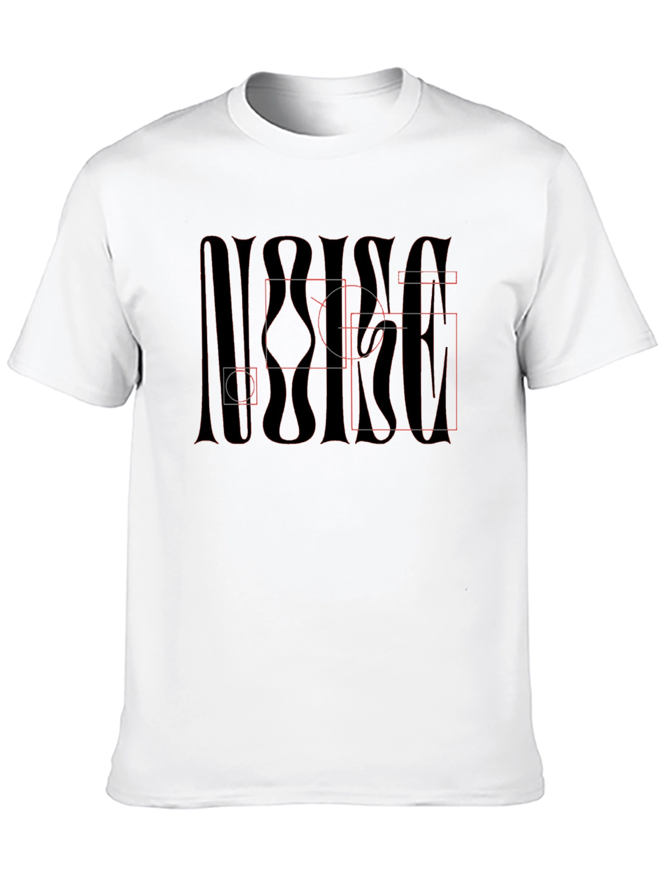 Abstract Graphic Tee - Mens Black Cotton T-Shirt