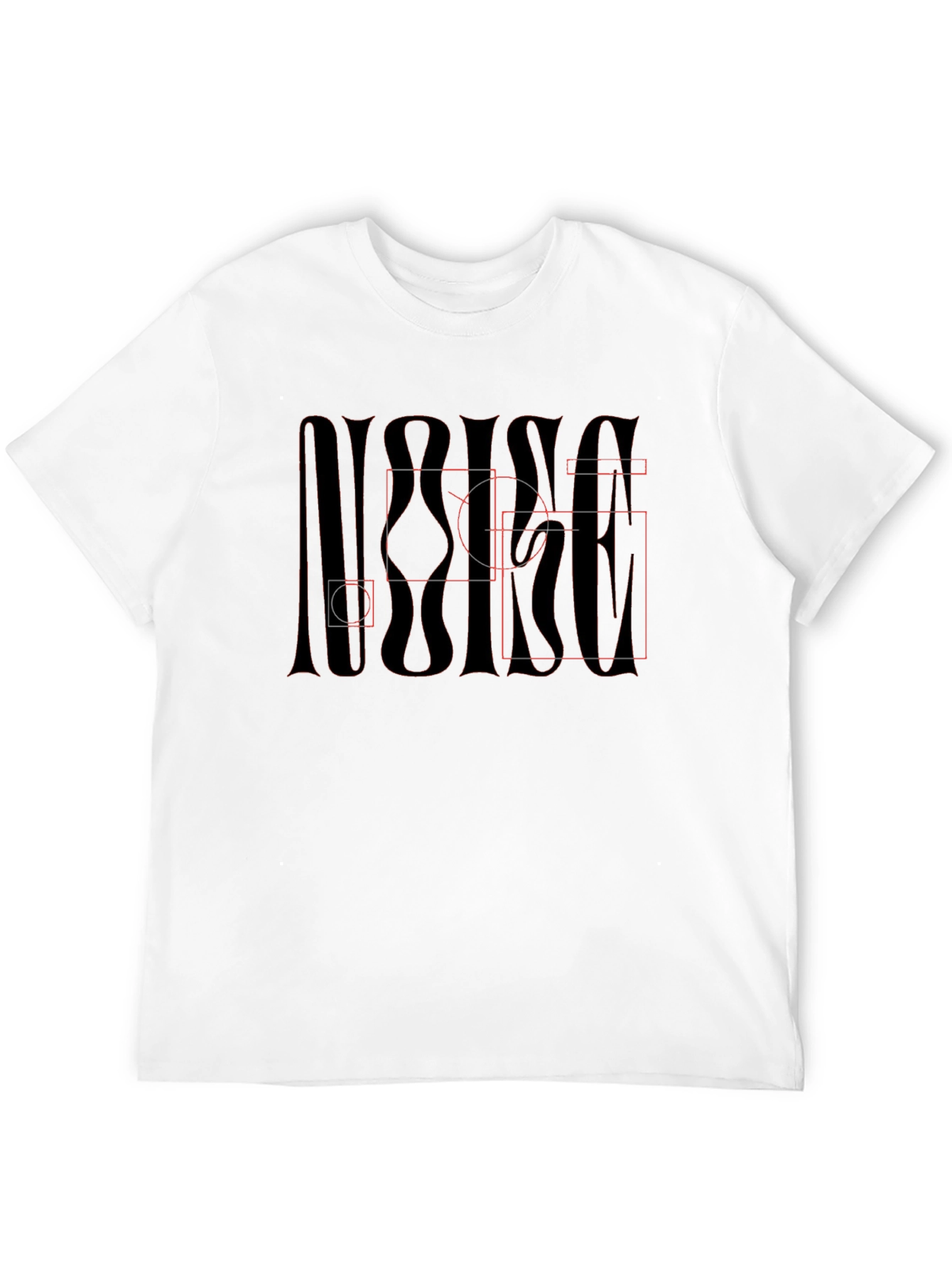 Abstract Graphic Tee - Mens Black Cotton T-Shirt