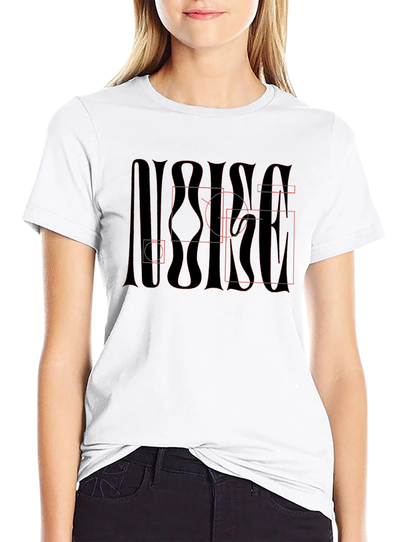 Abstract Graphic Tee - Mens Black Cotton T-Shirt