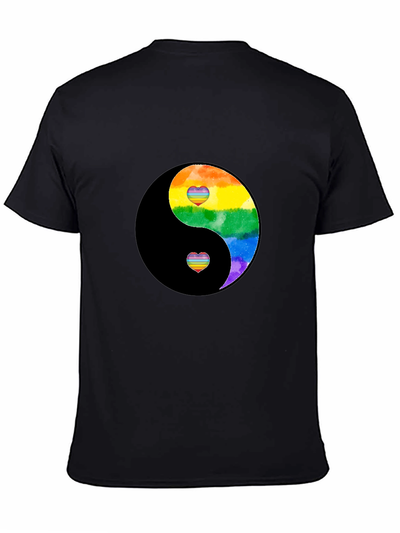 Yin Yang Rainbow Heart Graphic Tee