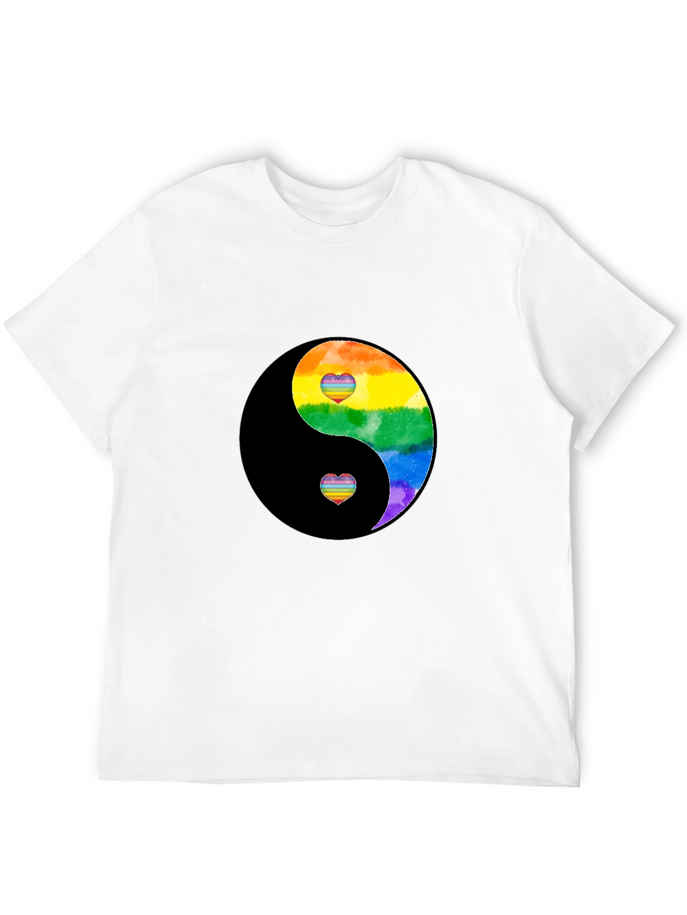 Yin Yang Rainbow Heart Graphic Tee