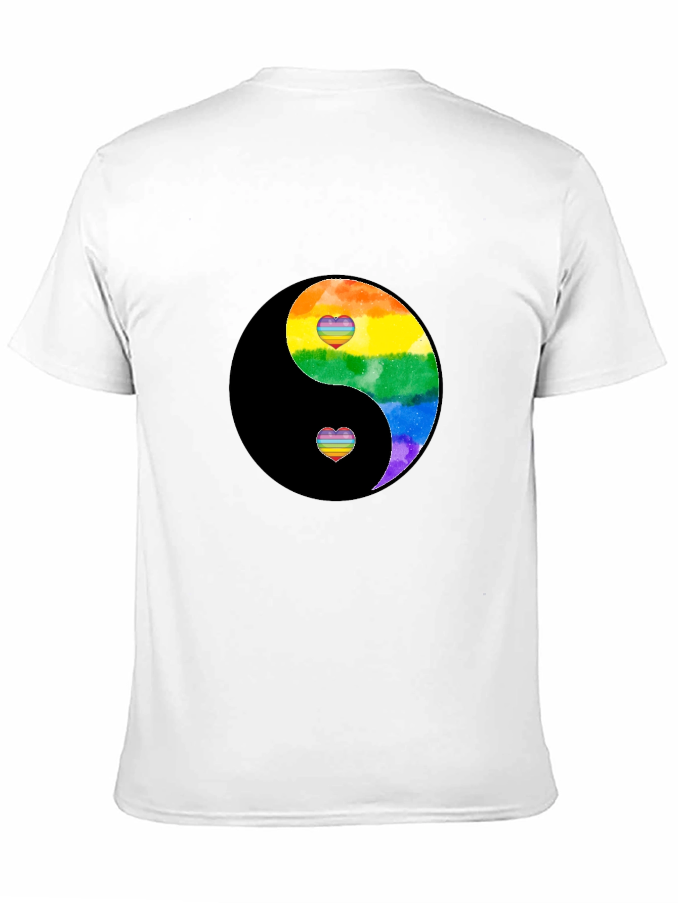 Yin Yang Rainbow Heart Graphic Tee
