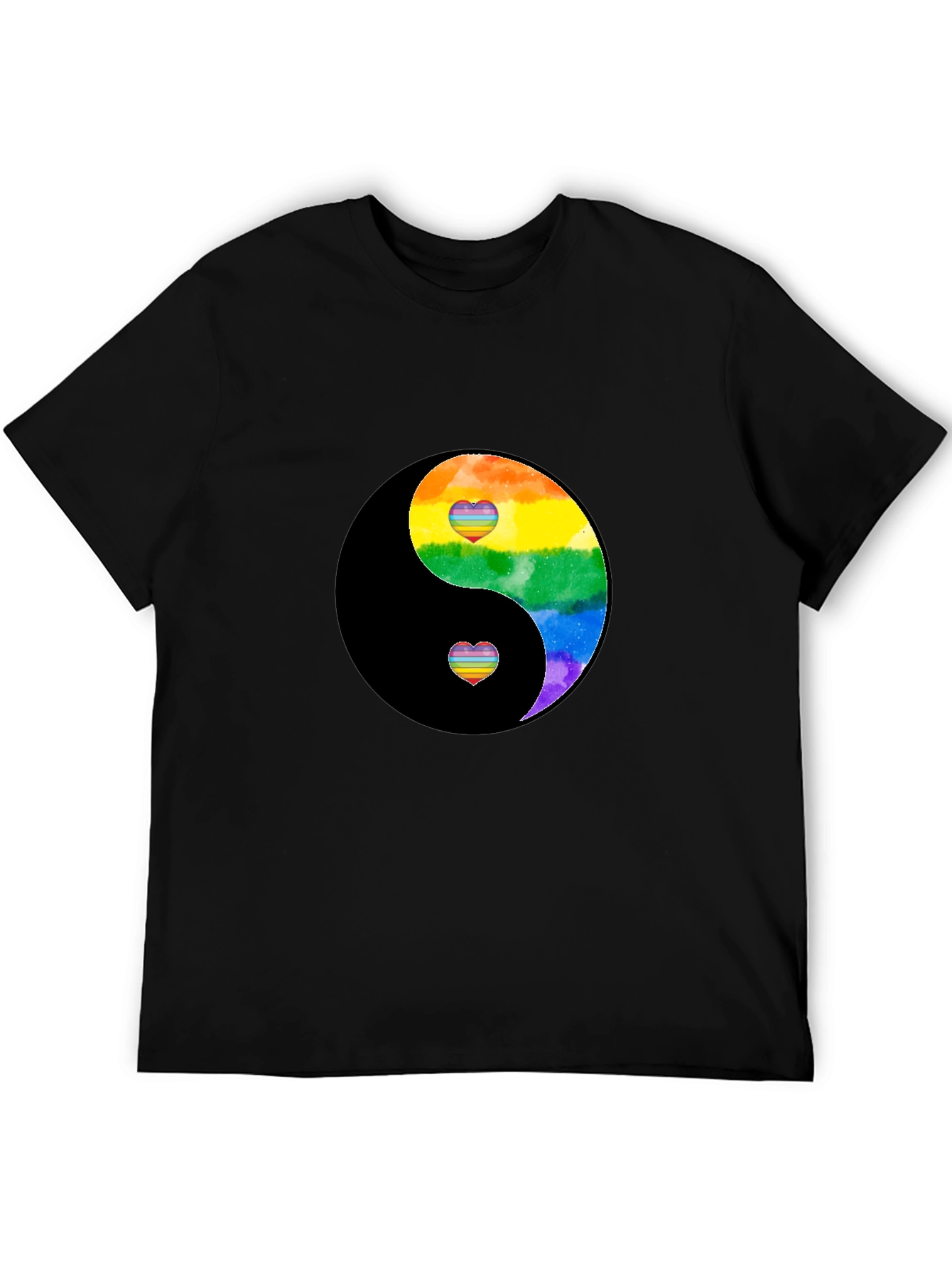 Yin Yang Rainbow Heart Graphic Tee