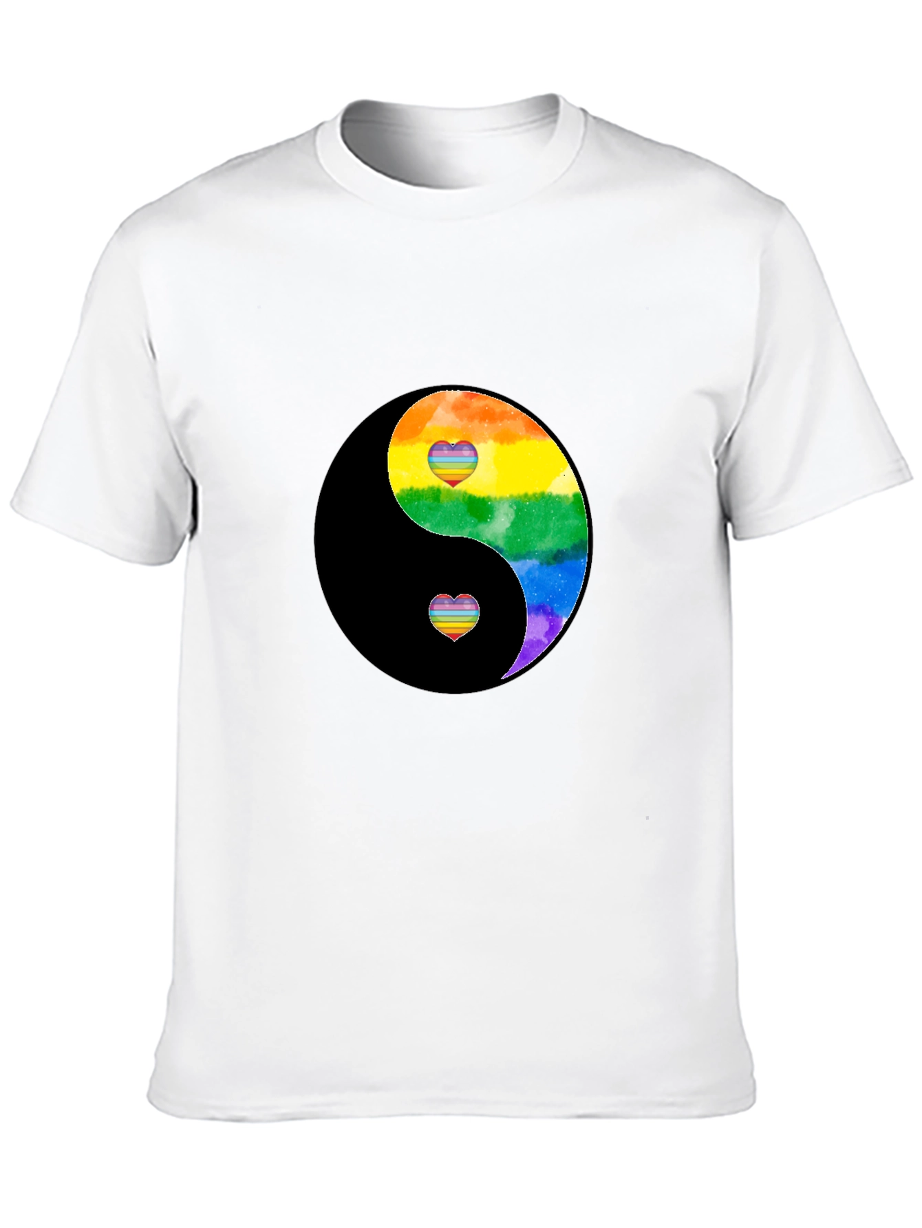 Yin Yang Rainbow Heart Graphic Tee