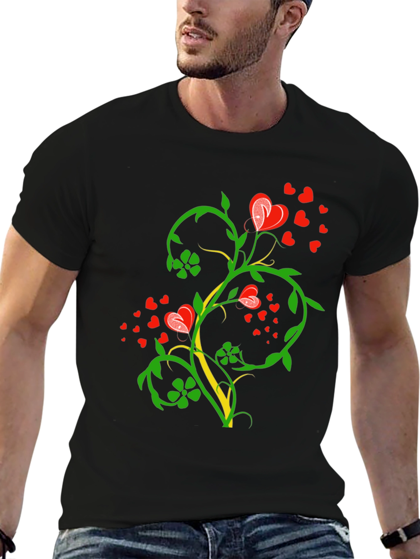 Heart Vine Black Tee