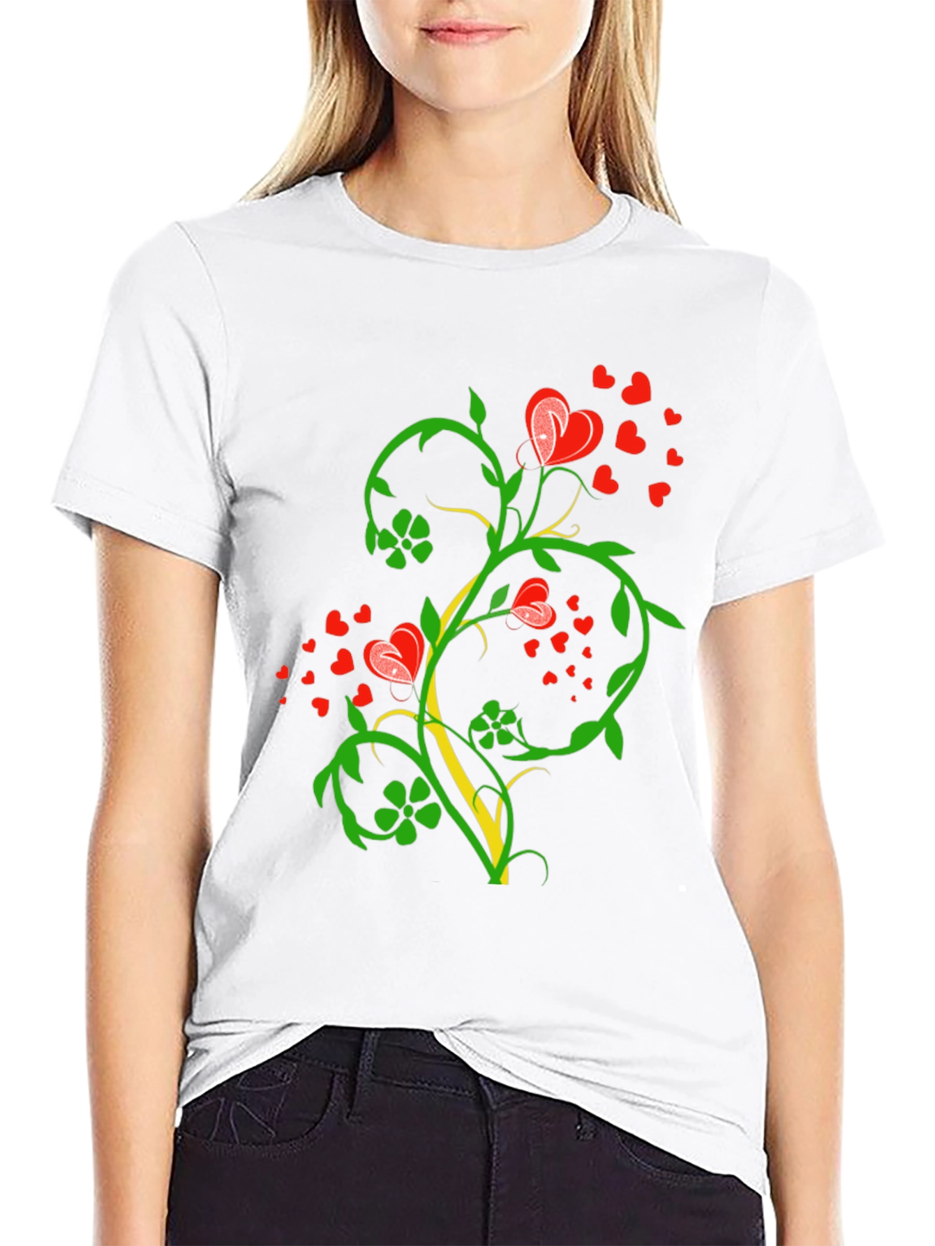 Heart Vine Black Tee