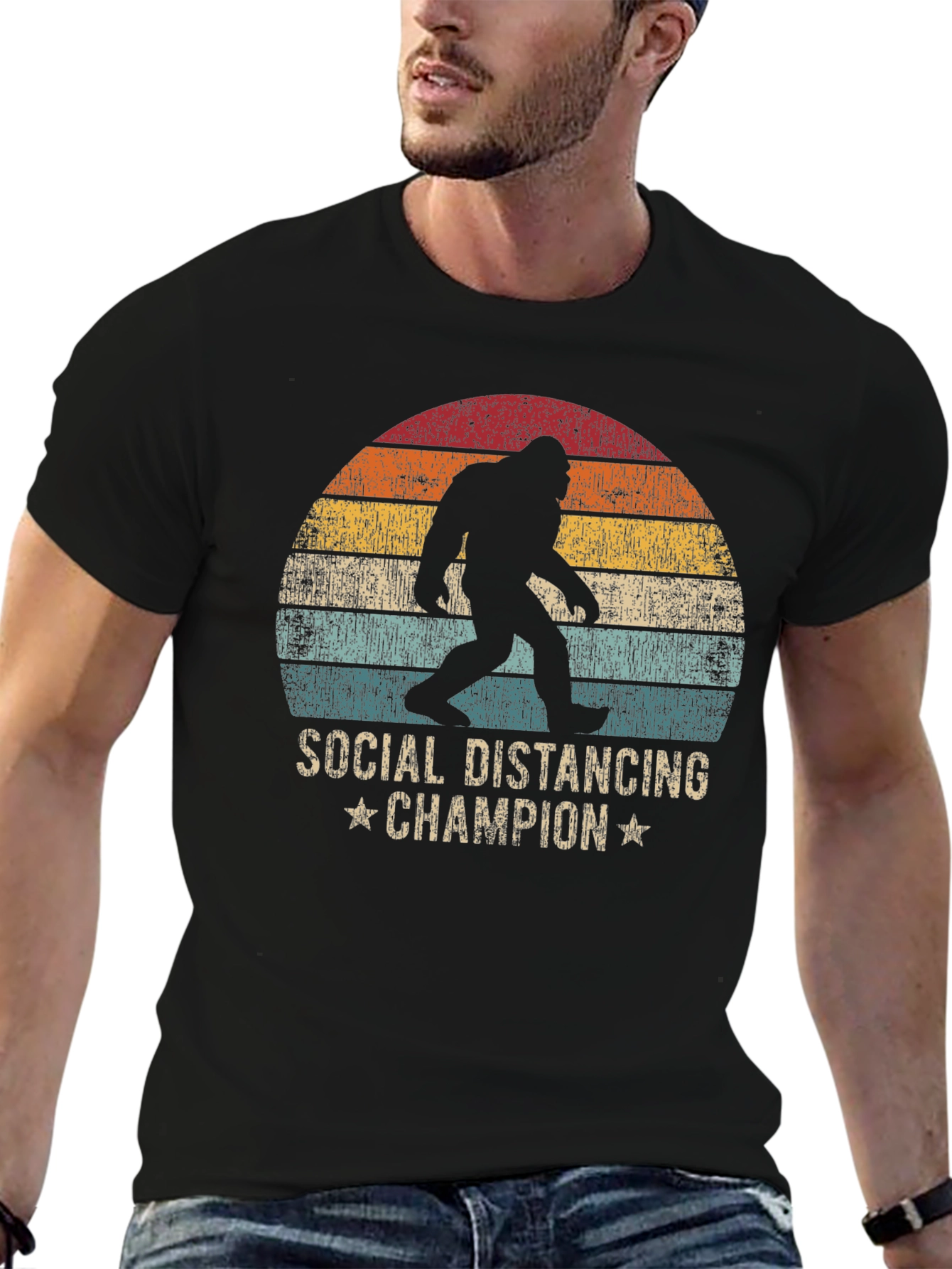 Social Distancing Champion Bigfoot T-Shirt