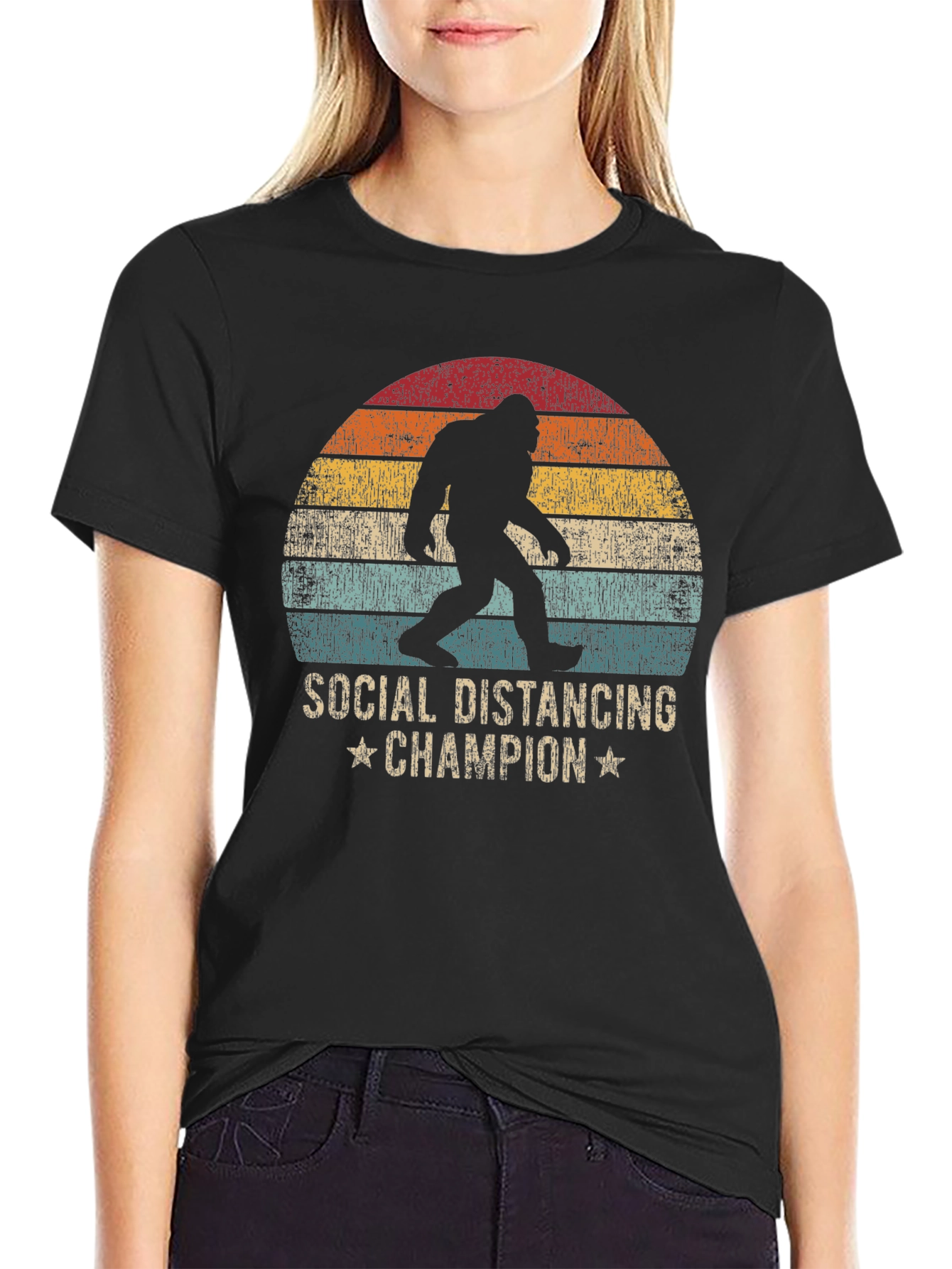 Social Distancing Champion Bigfoot T-Shirt