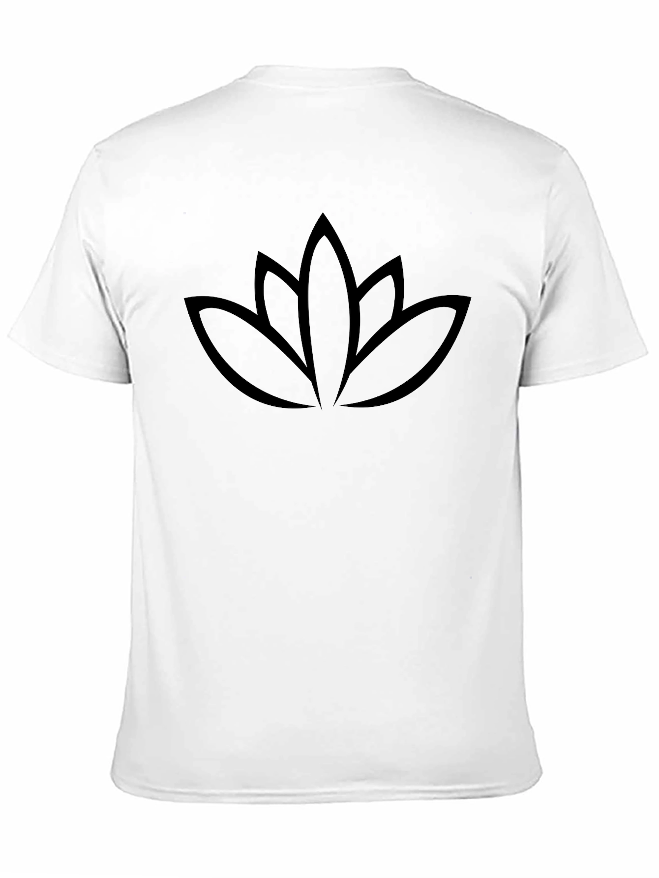 Minimalist Lotus Flower Graphic Black T-Shirt