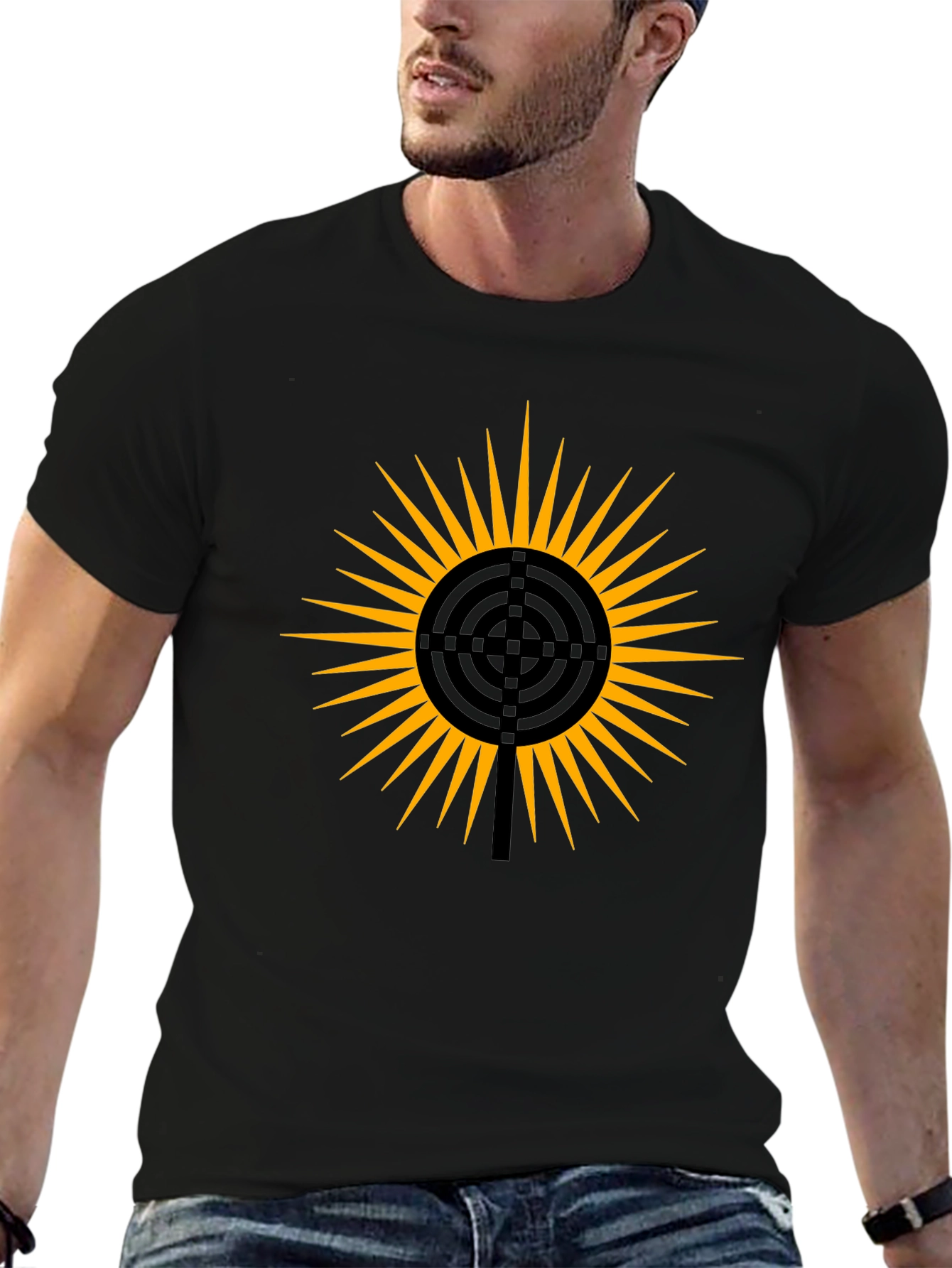 Sun Target Graphic Tee - Mens Black T-Shirt