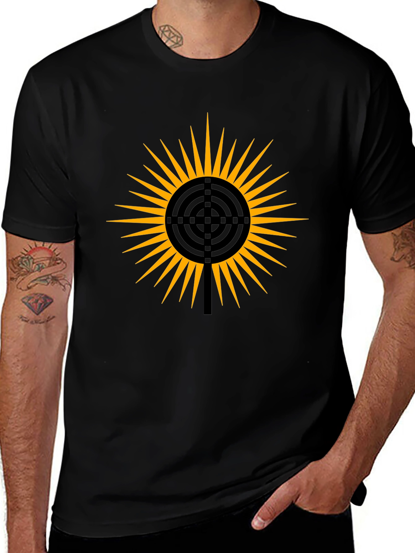 Sun Target Graphic Tee - Mens Black T-Shirt