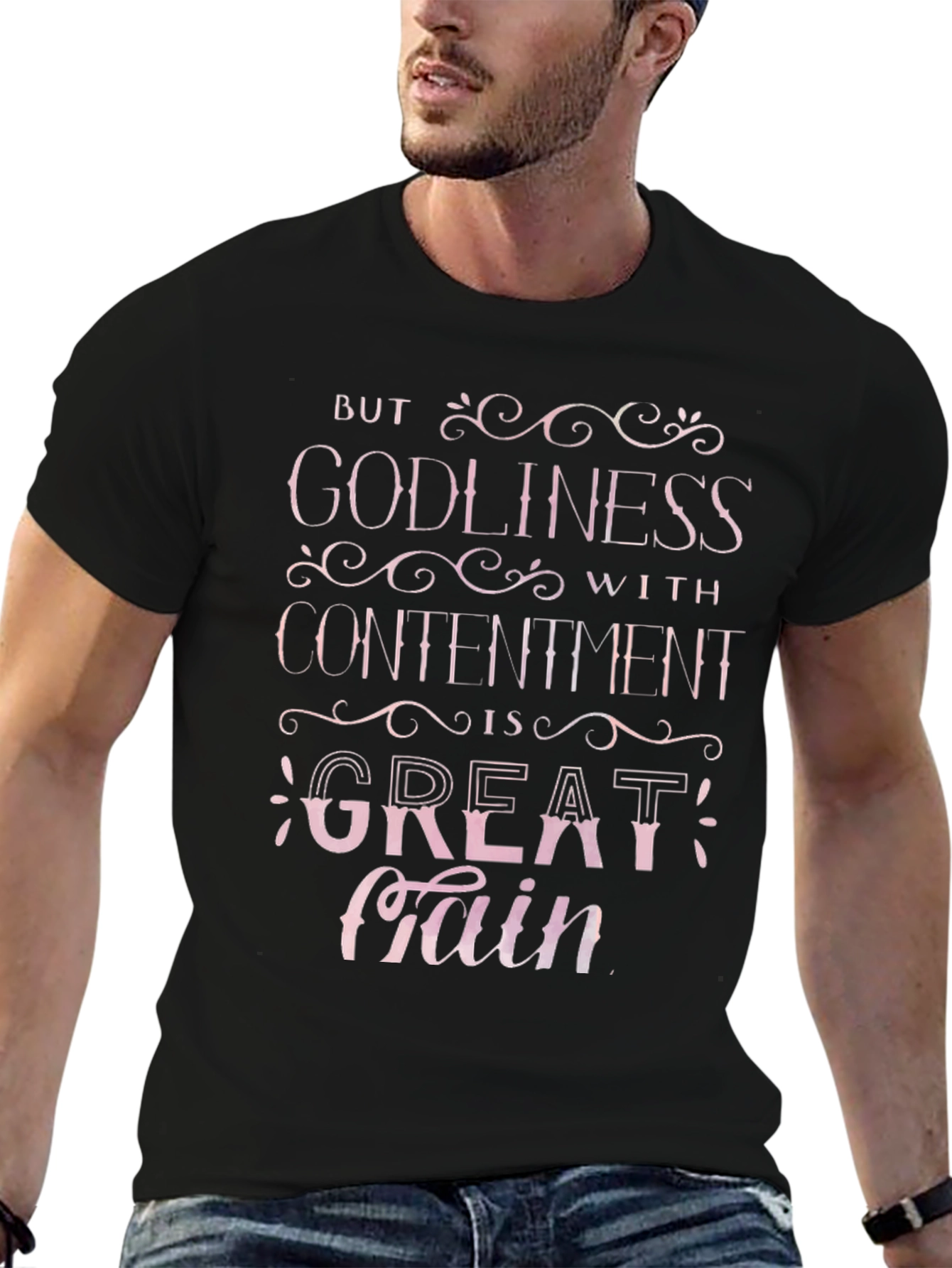 Godliness with Contentment Christian T-Shirt