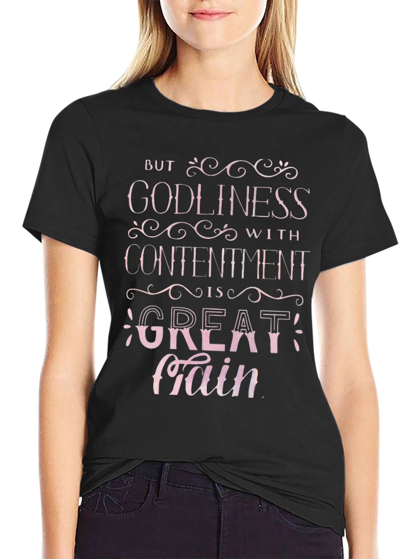 Godliness with Contentment Christian T-Shirt