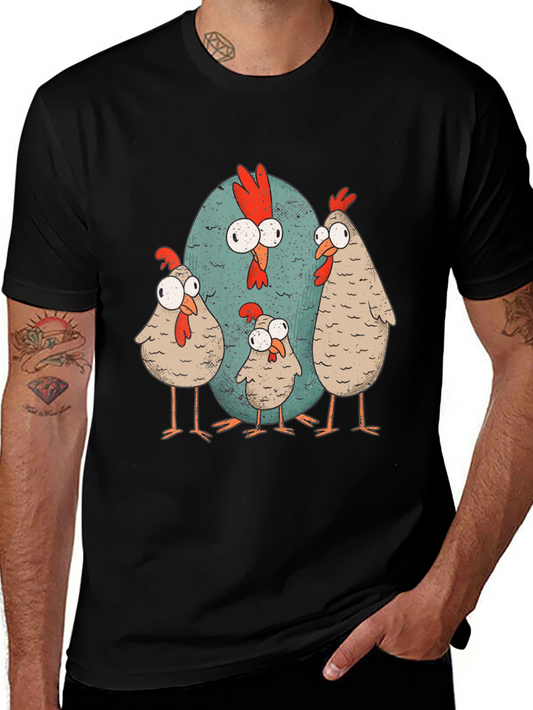Funny Chicken Graphic Tee - Quirky Cartoon Design